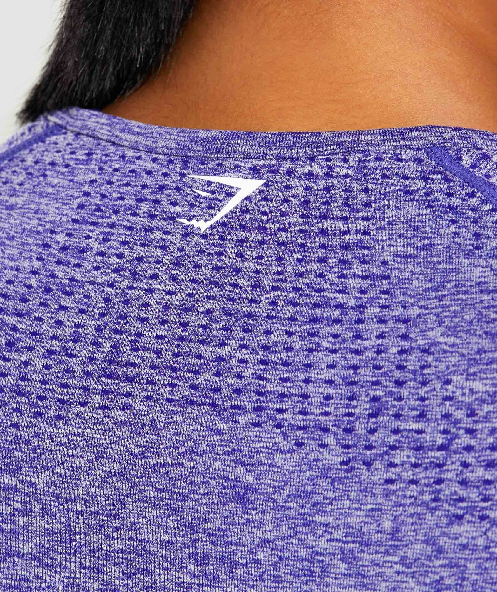 Indigo Marl Vital Seamless Long Sleeve T-Shirt Logo From Behind
