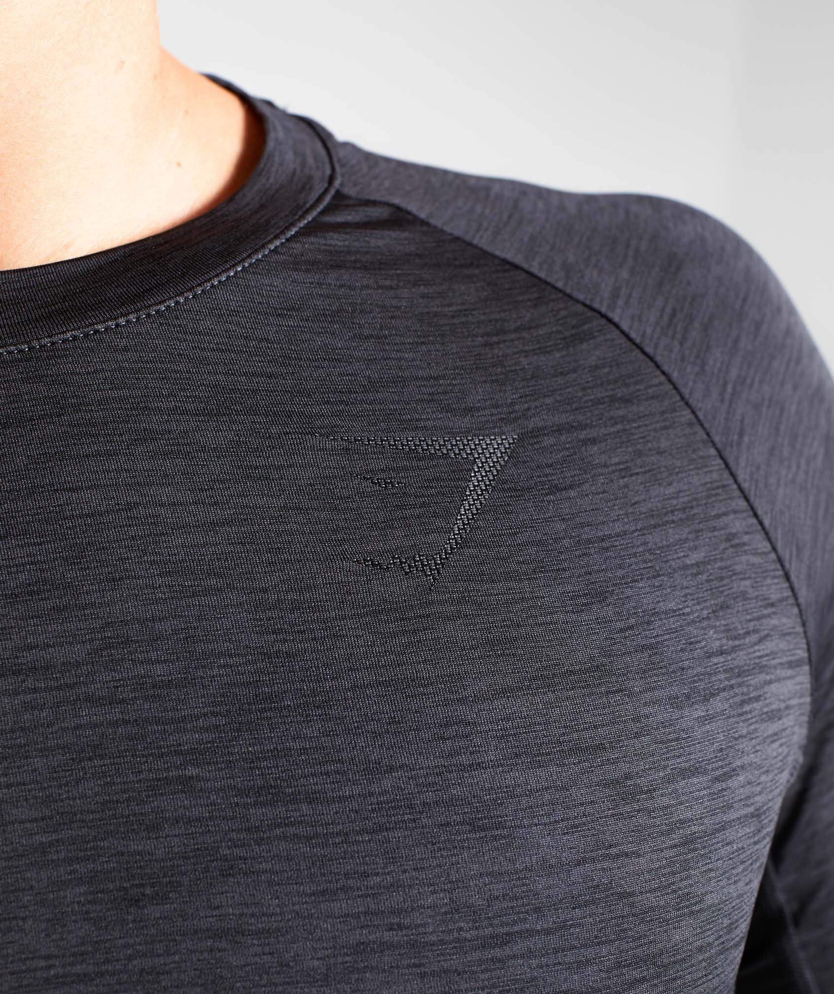 Vertex Long Sleeve T-Shirt in Black Marl - view 5