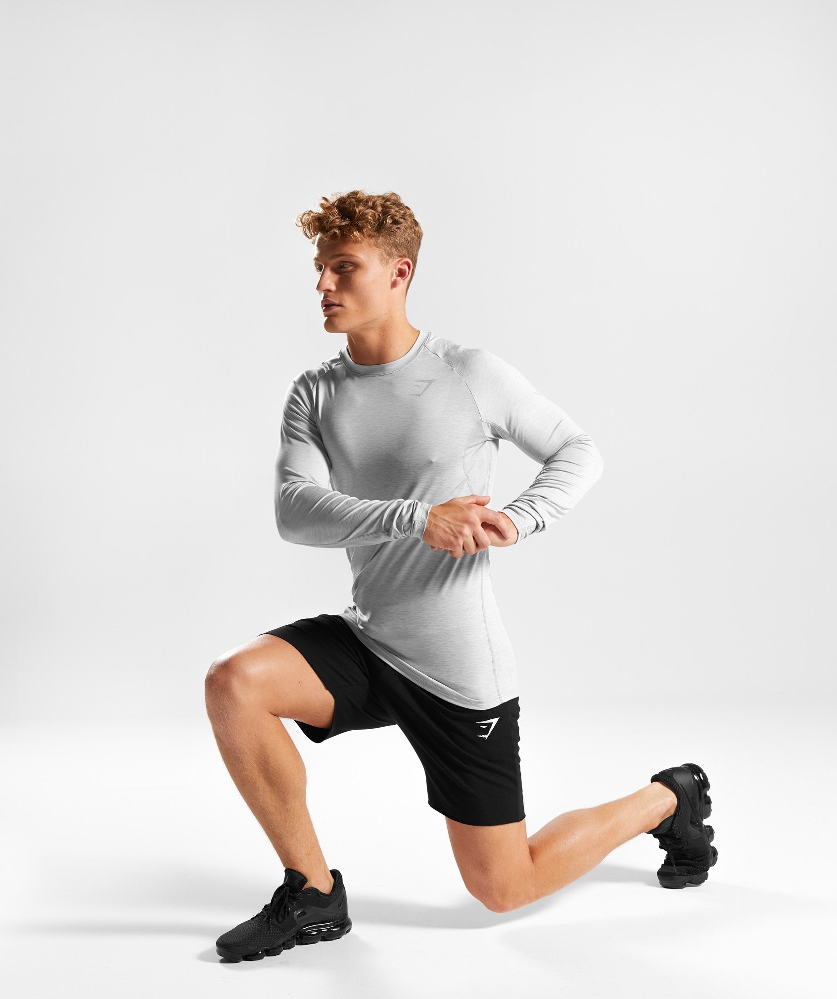 Vertex Long Sleeve T-Shirt in Light Grey - view 4