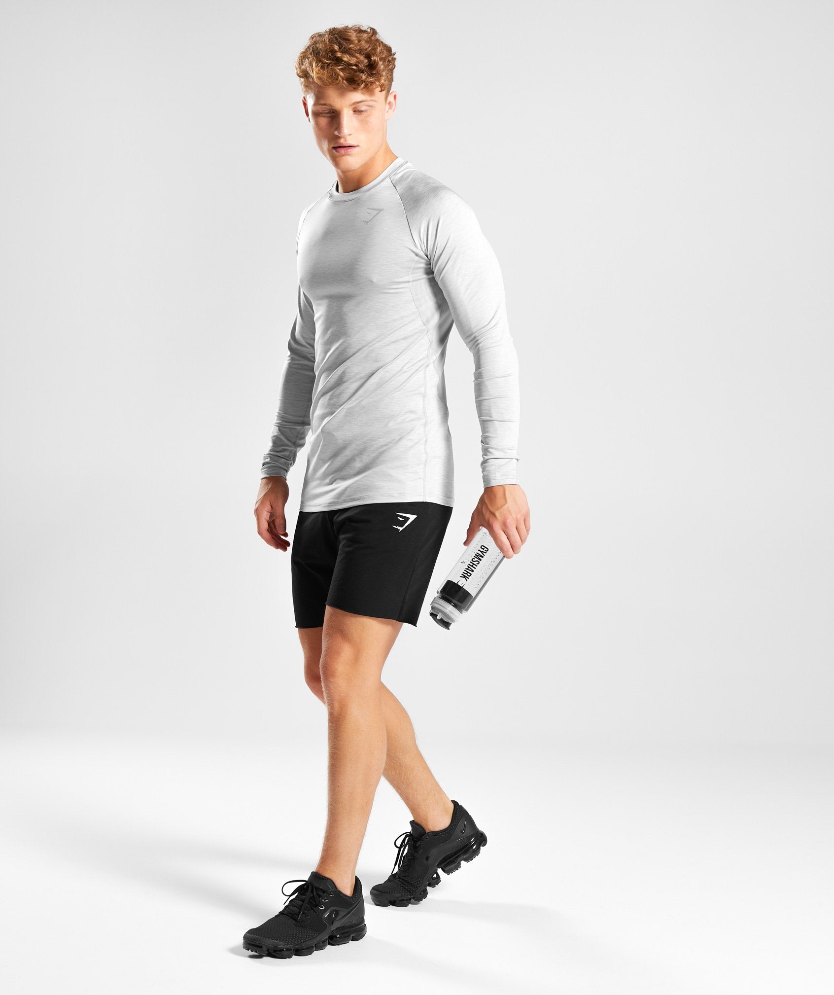 Vertex Long Sleeve T-Shirt in Light Grey - view 5