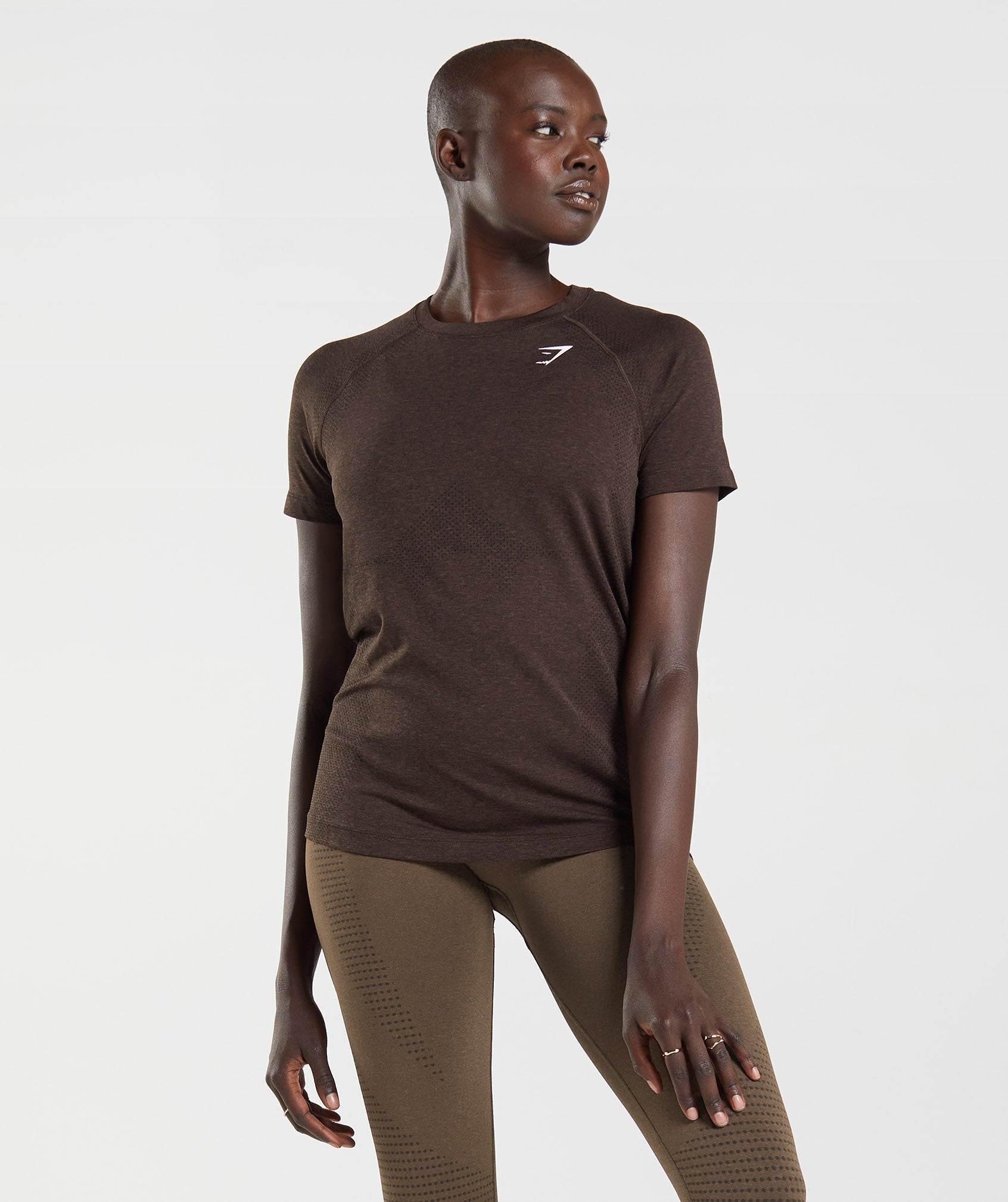 Vital Seamless 2.0 Light T-Shirt in Cherry Brown Marl