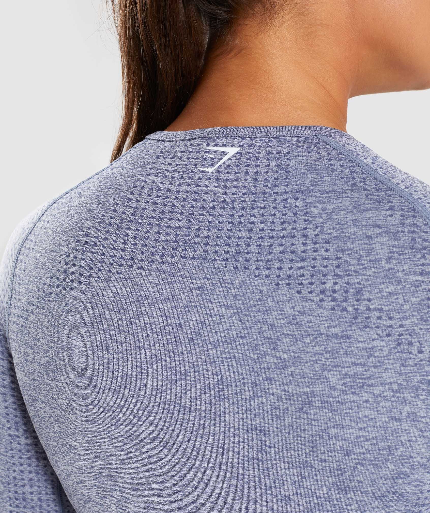 Steel Blue Marl Vital Seamless Long Sleeve T-Shirt Logo From Back