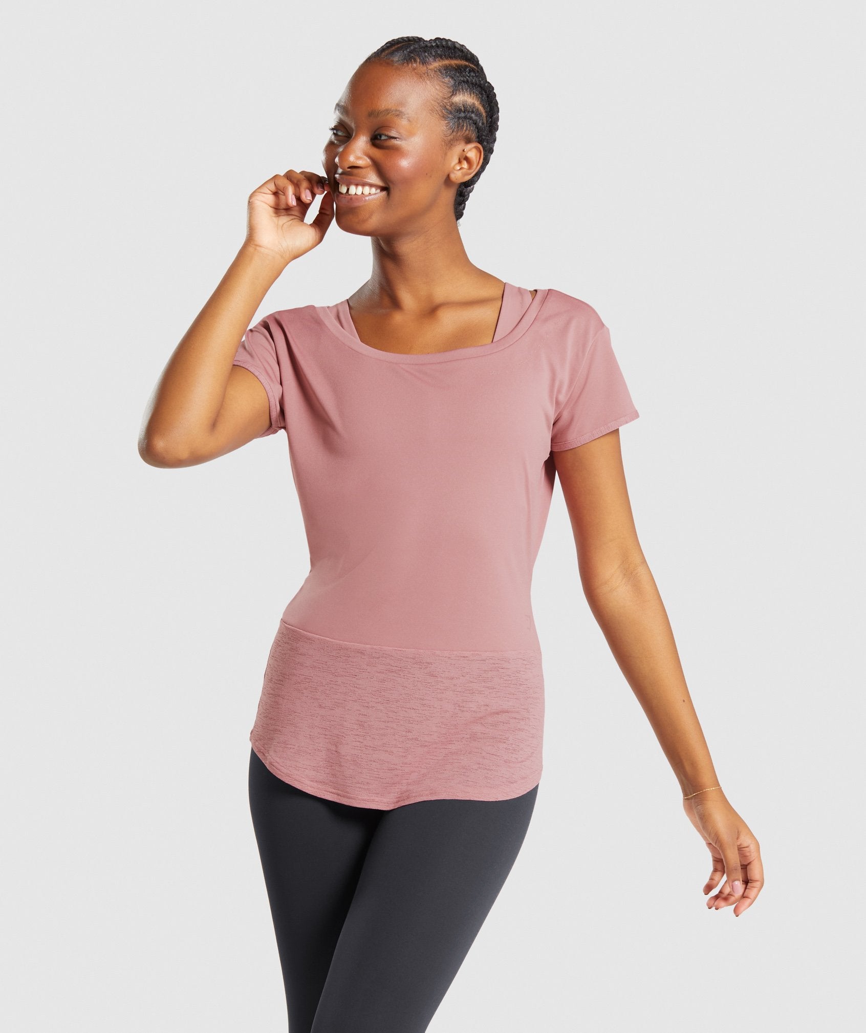 Whitney Longline Tee in Pink Haze - view 1