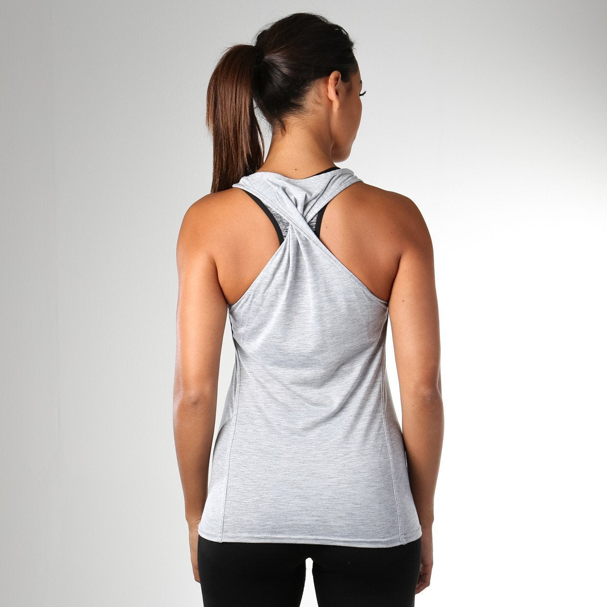 Workout Vest in Light Grey Marl - view 2