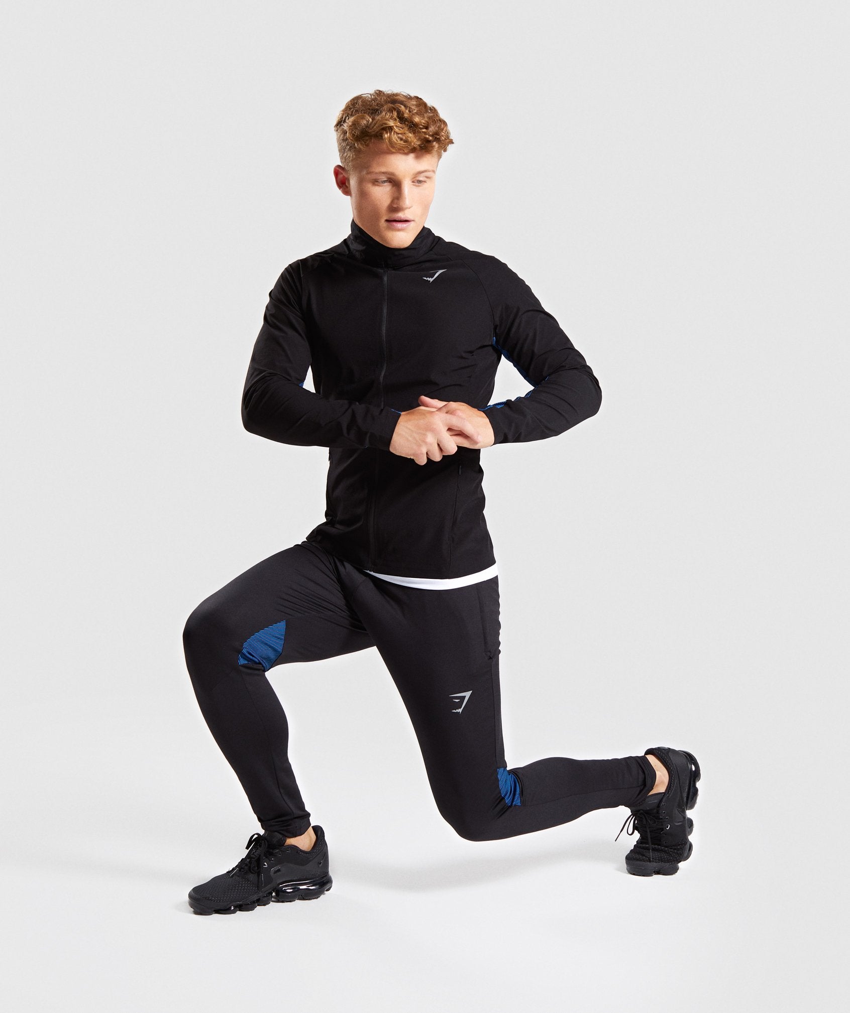 Gravity Track Top in Black/Dive Blue - view 2