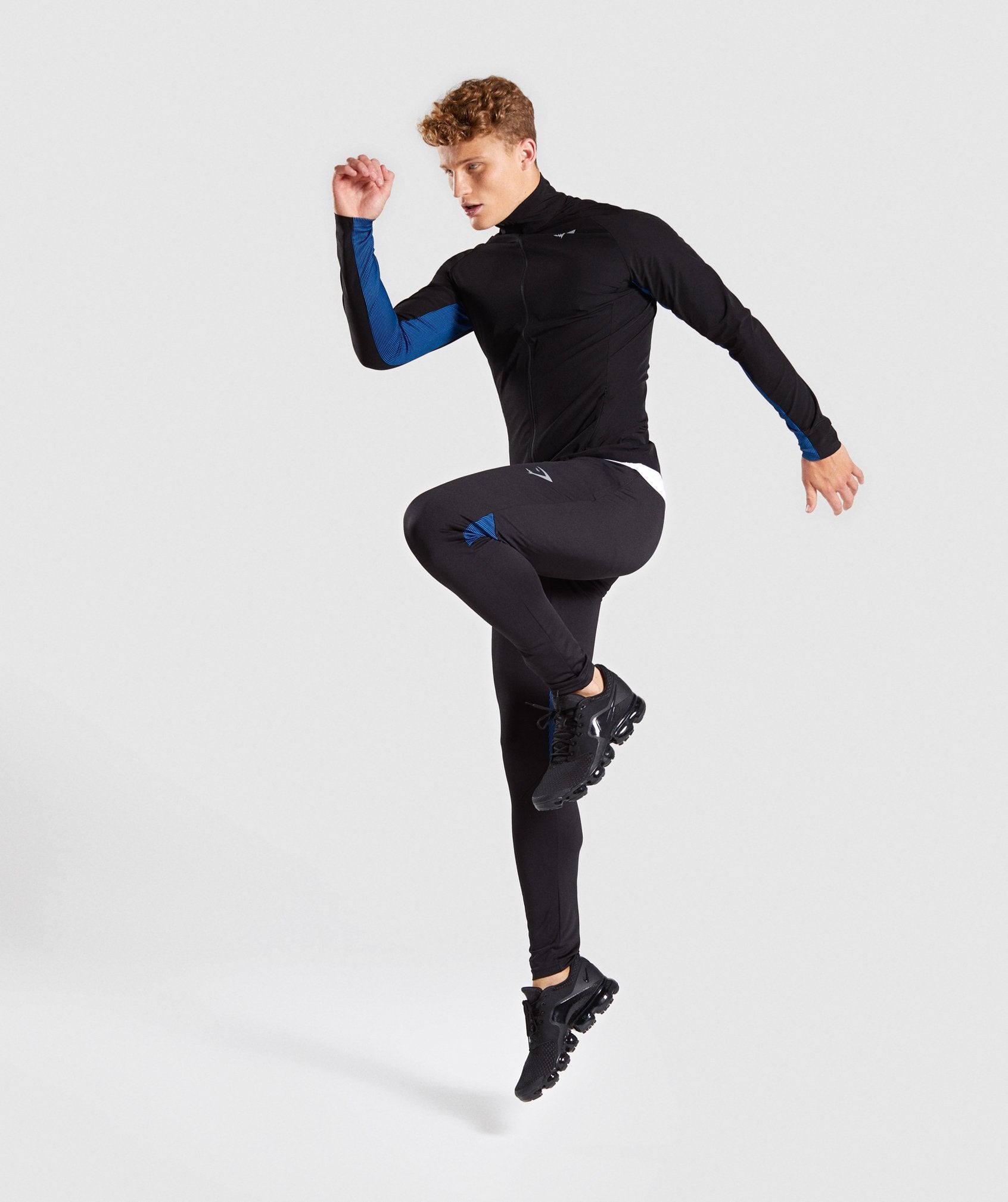 Gravity Track Top in Black/Dive Blue - view 3
