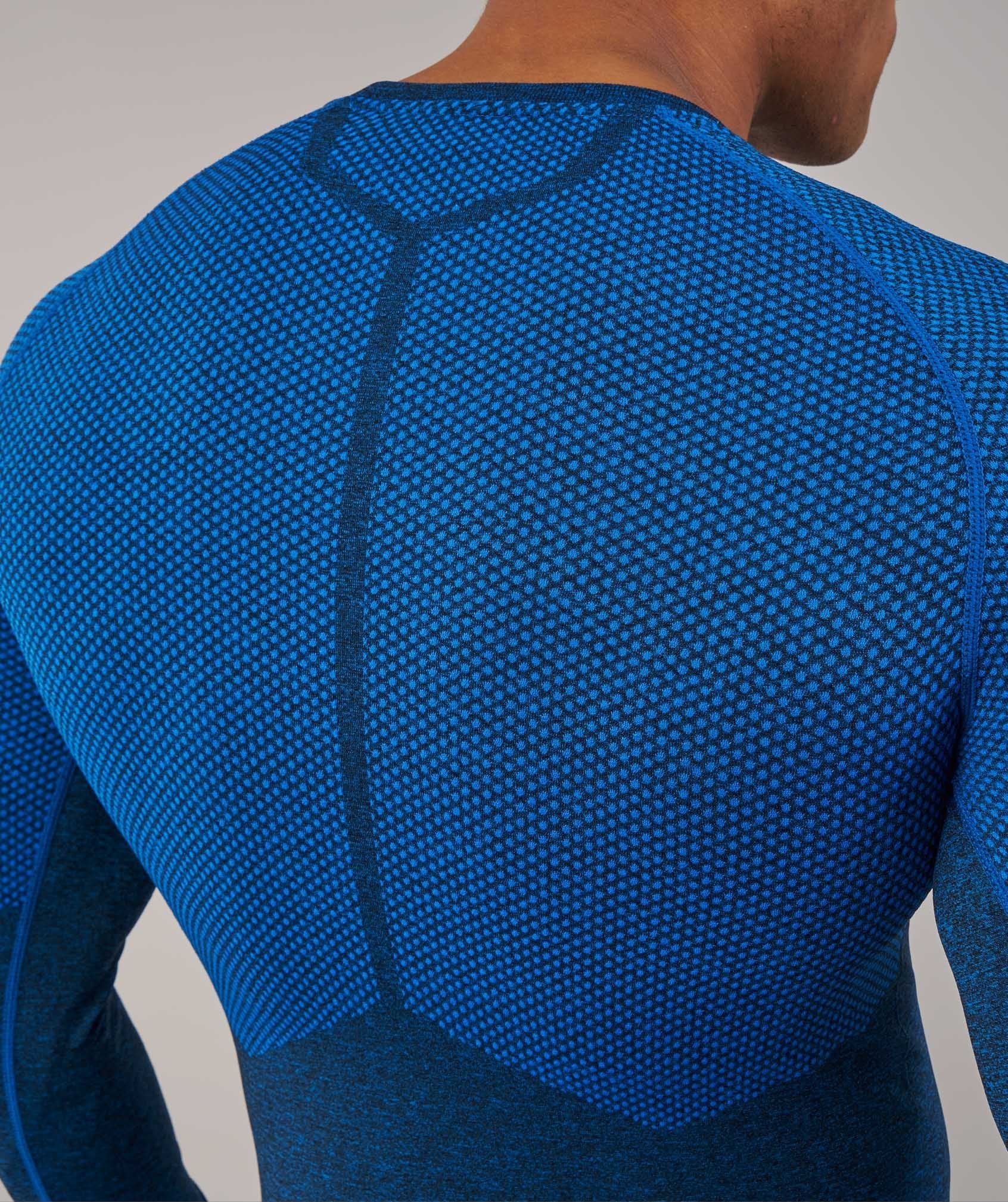 Performance Seamless Long Sleeve T-Shirt in Dive Blue Marl - view 6