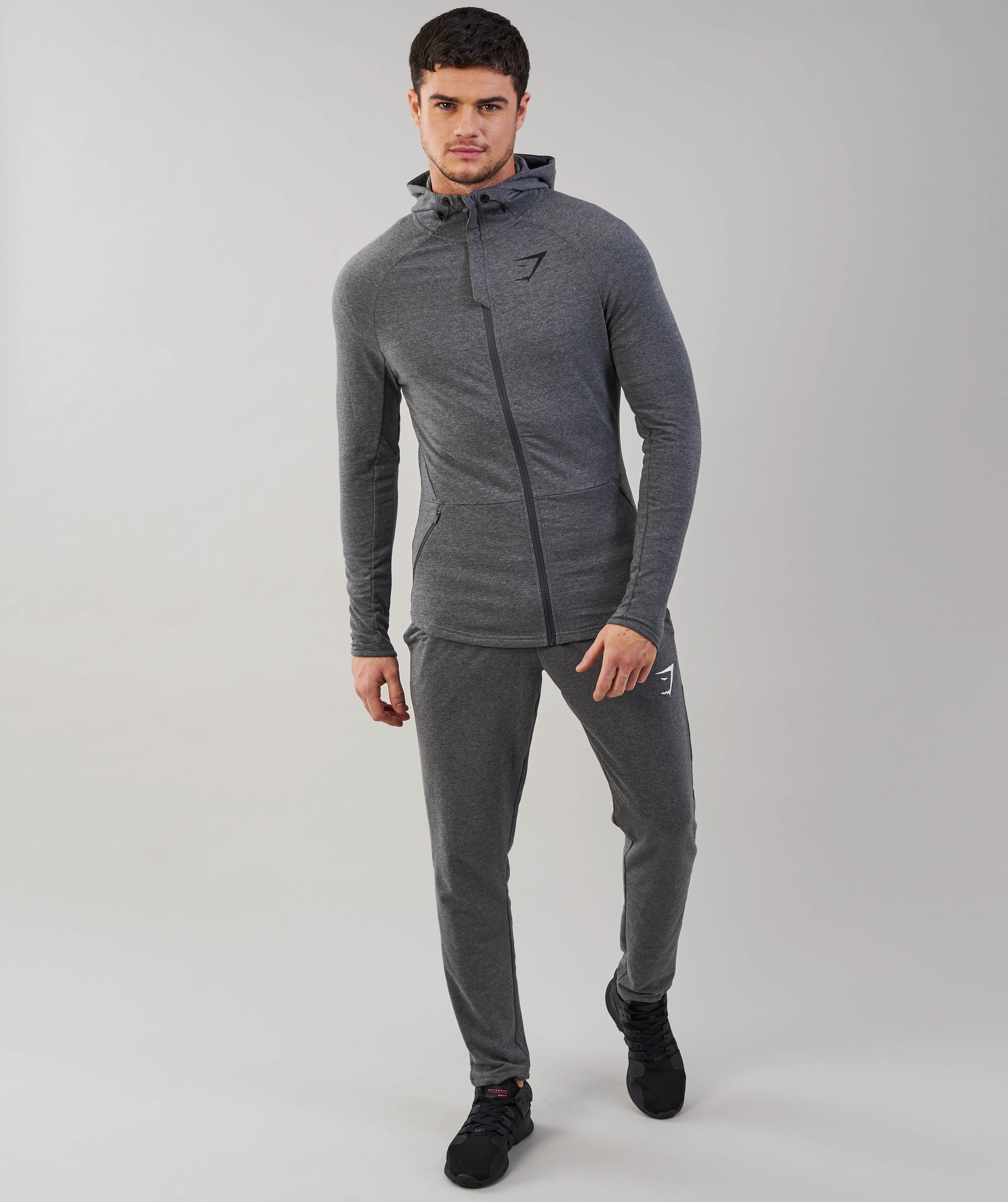 Fit Hooded Top in Charcoal Marl - view 3