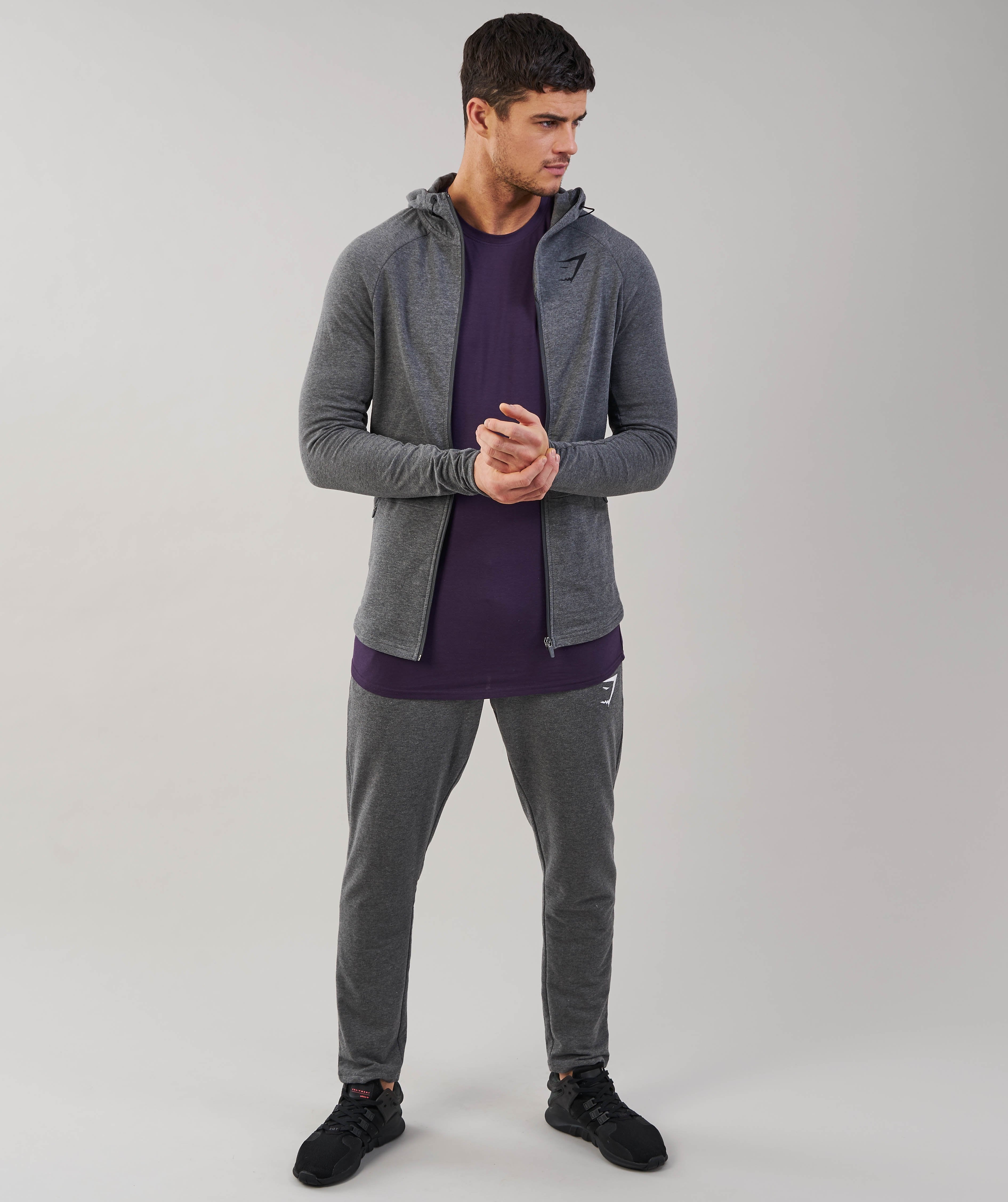 Fit Hooded Top in Charcoal Marl - view 4
