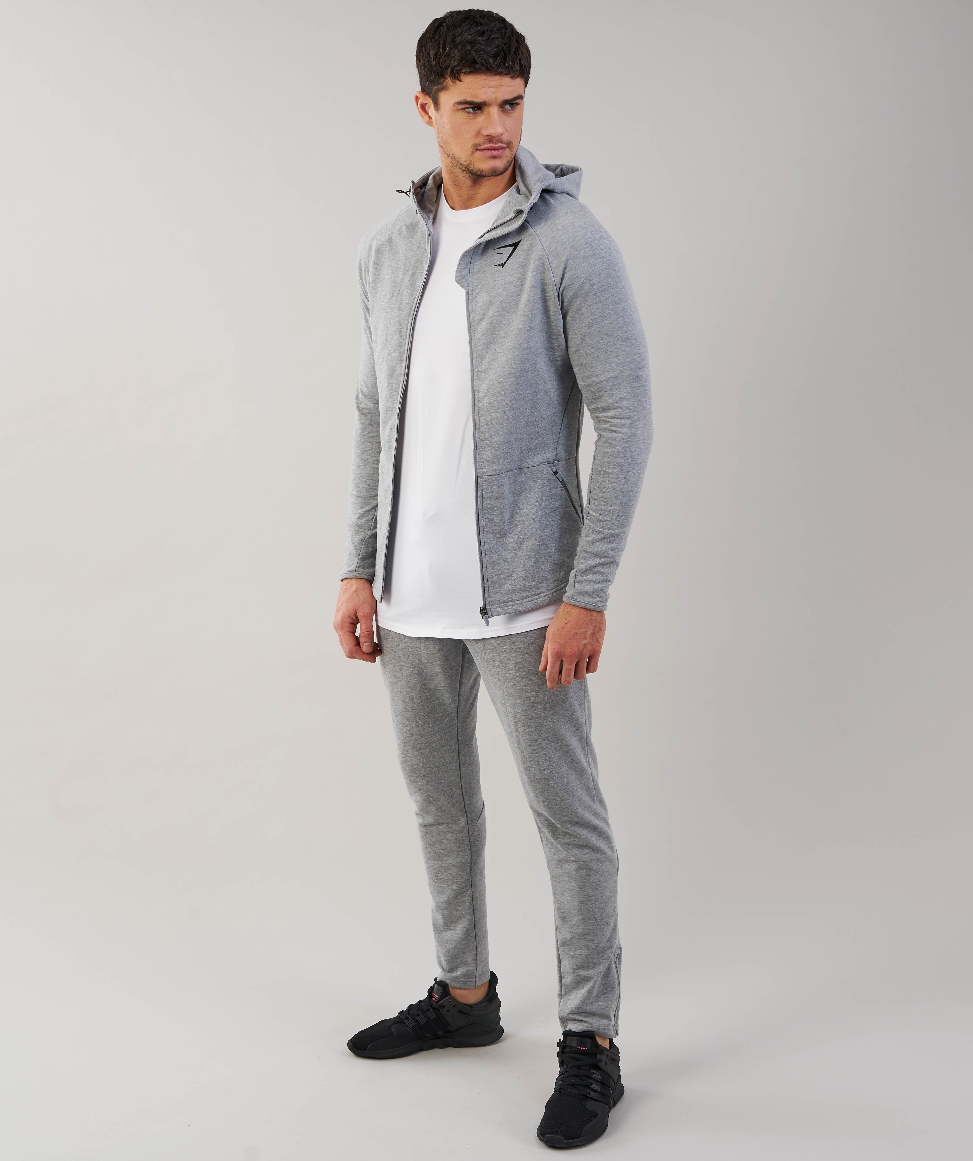 Fit Hooded Top in Light Grey Marl - view 4