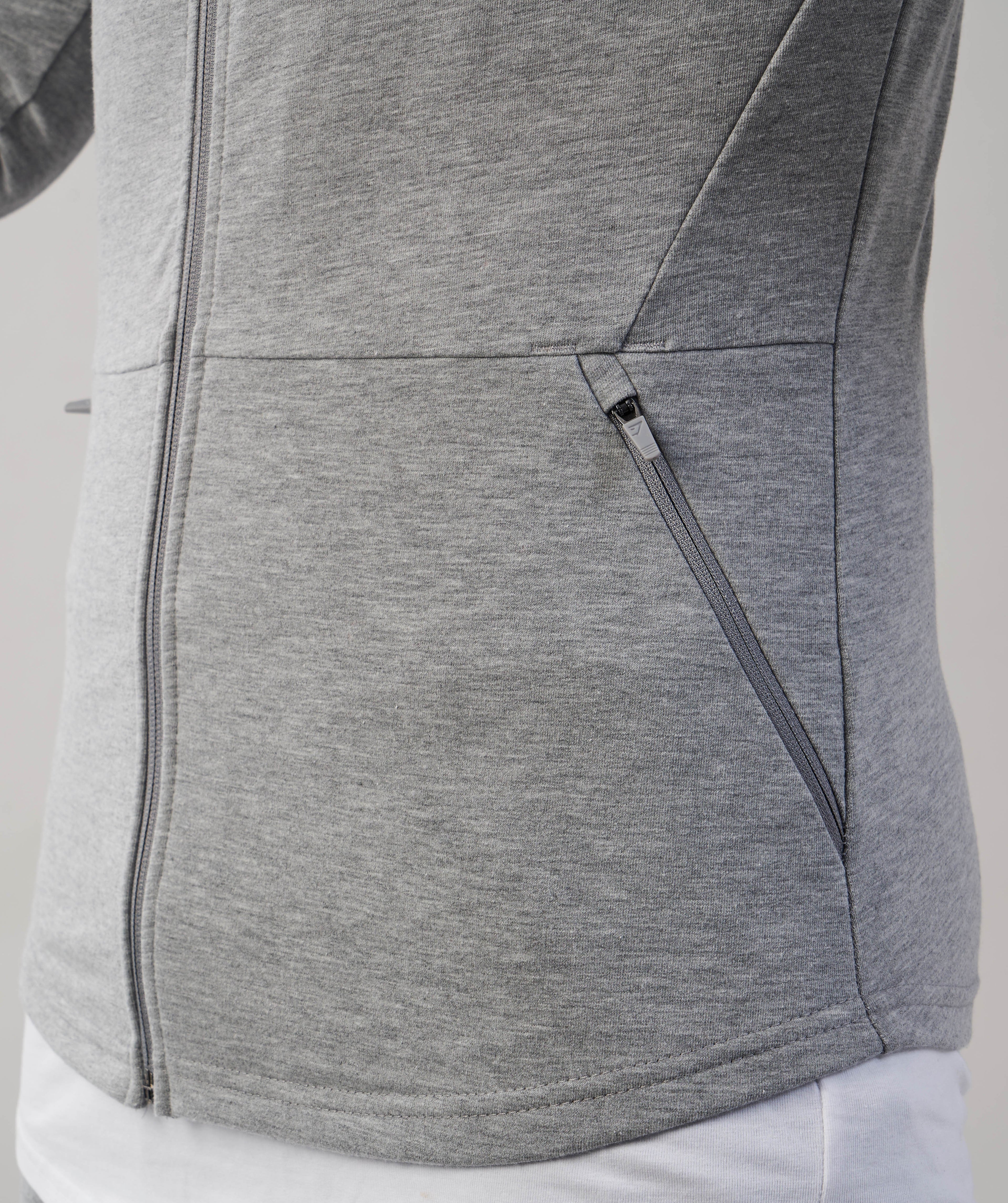 Fit Hooded Top in Light Grey Marl - view 6