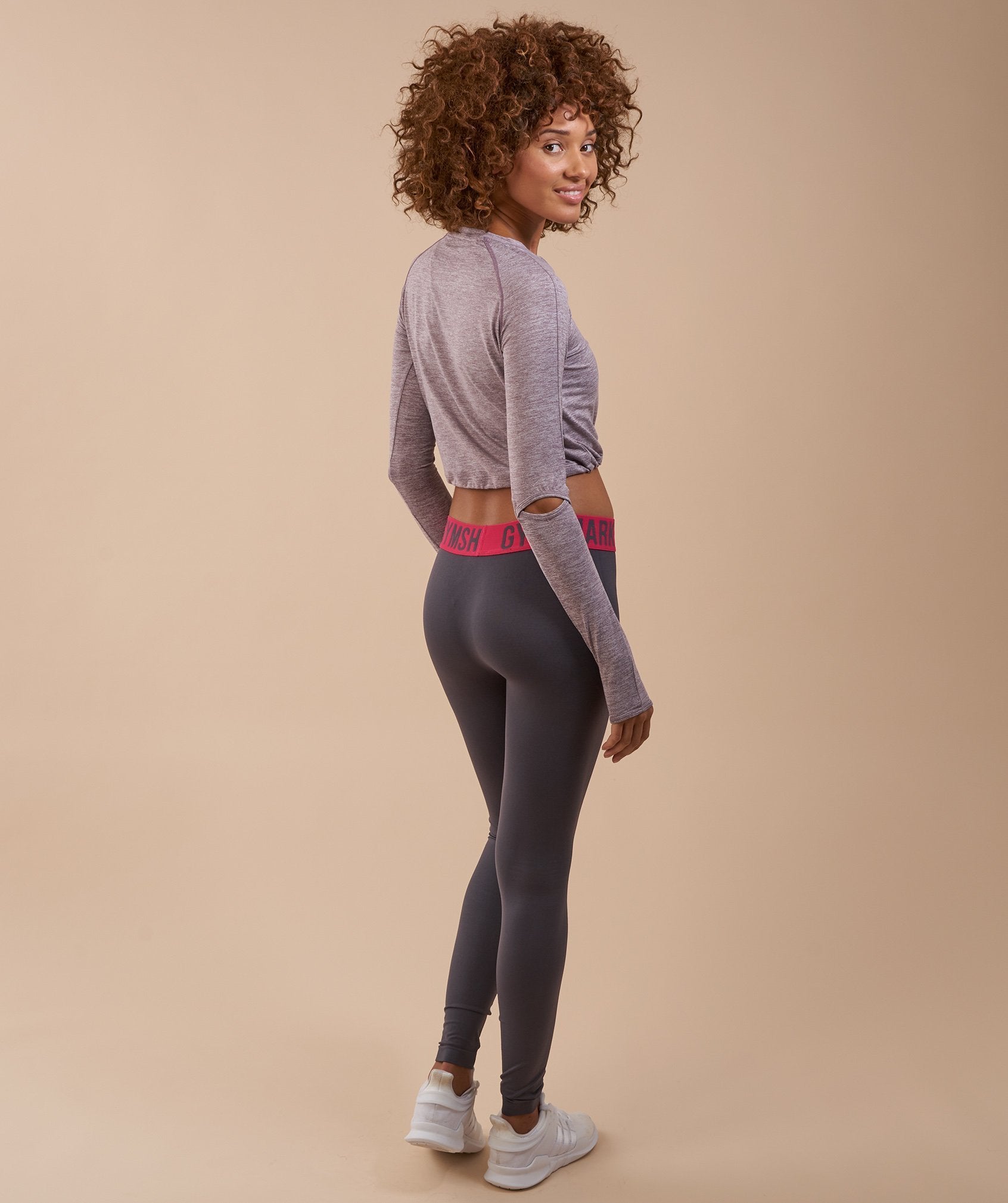 Fit Leggings in Charcoal/Cranberry - view 2
