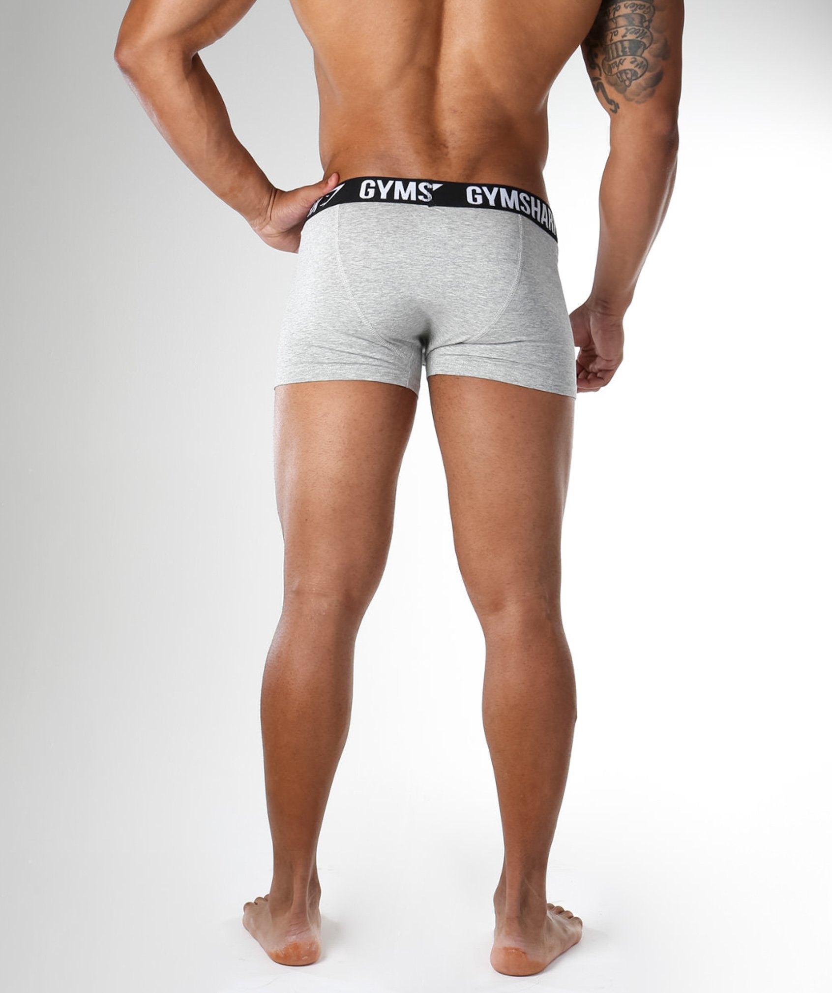 Mens Trunks 2pk in Light Grey Marl - view 2