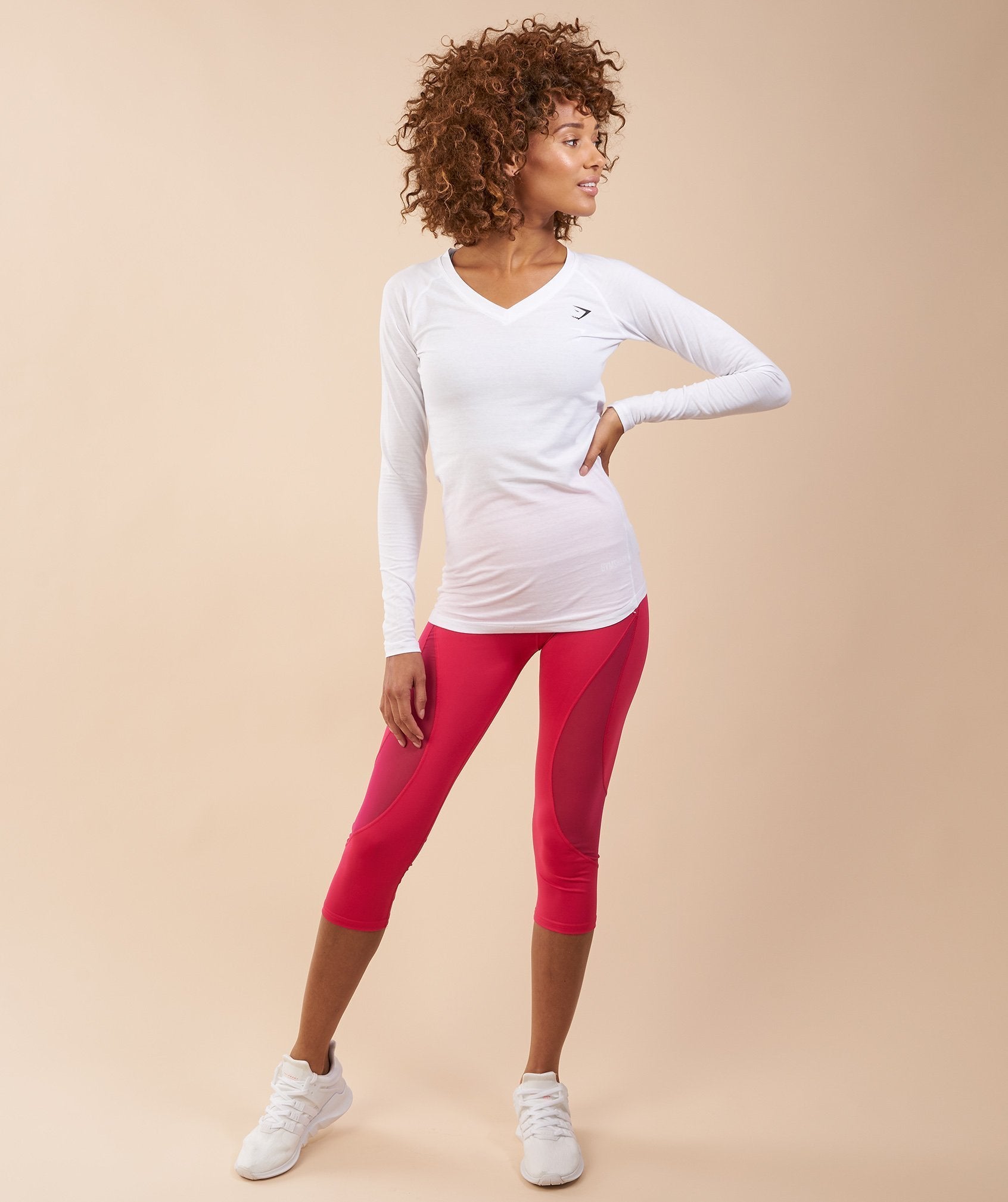 Fusion Cropped Leggings in Cranberry - view 3