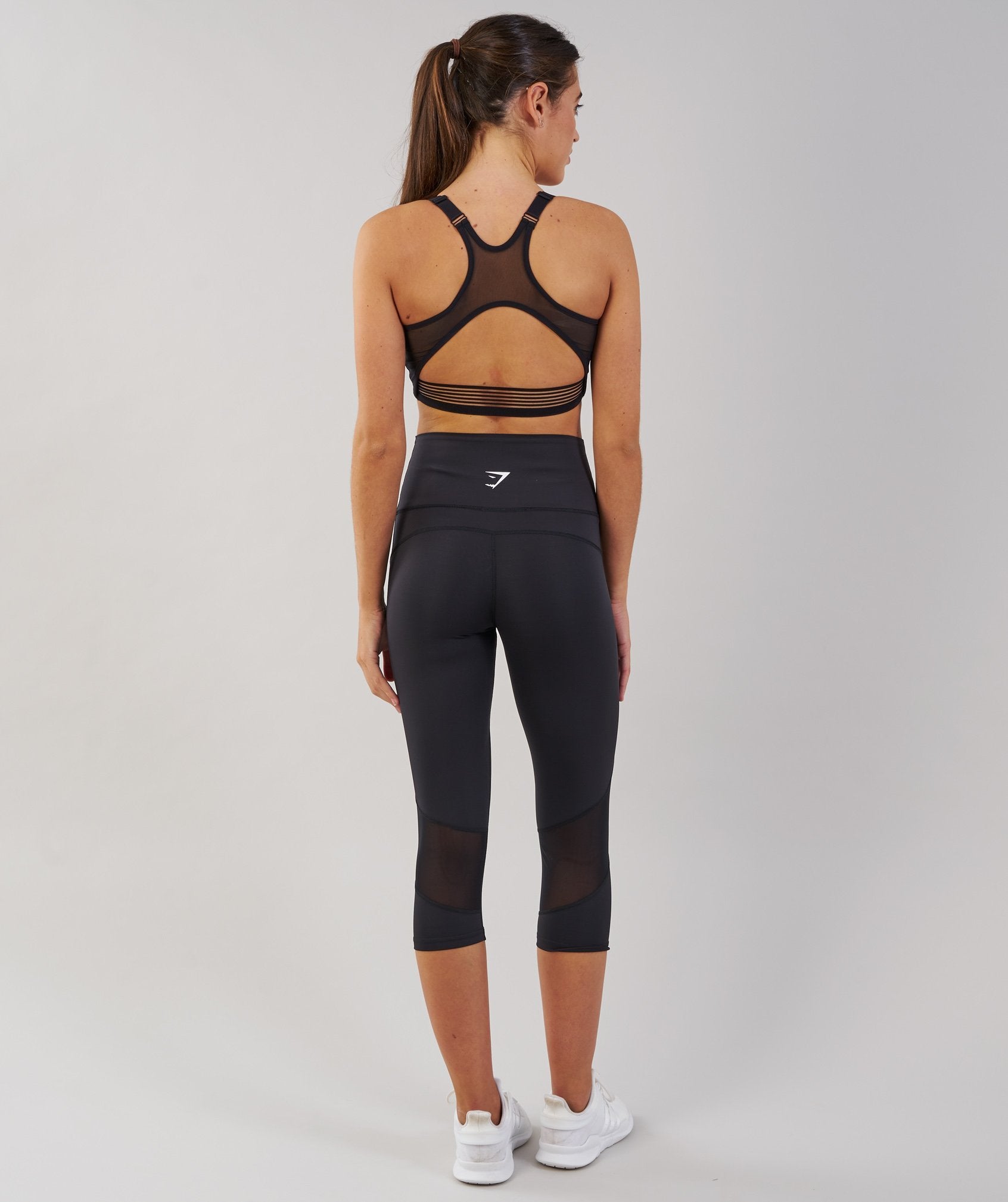 Fusion Cropped Leggings in Black - view 2