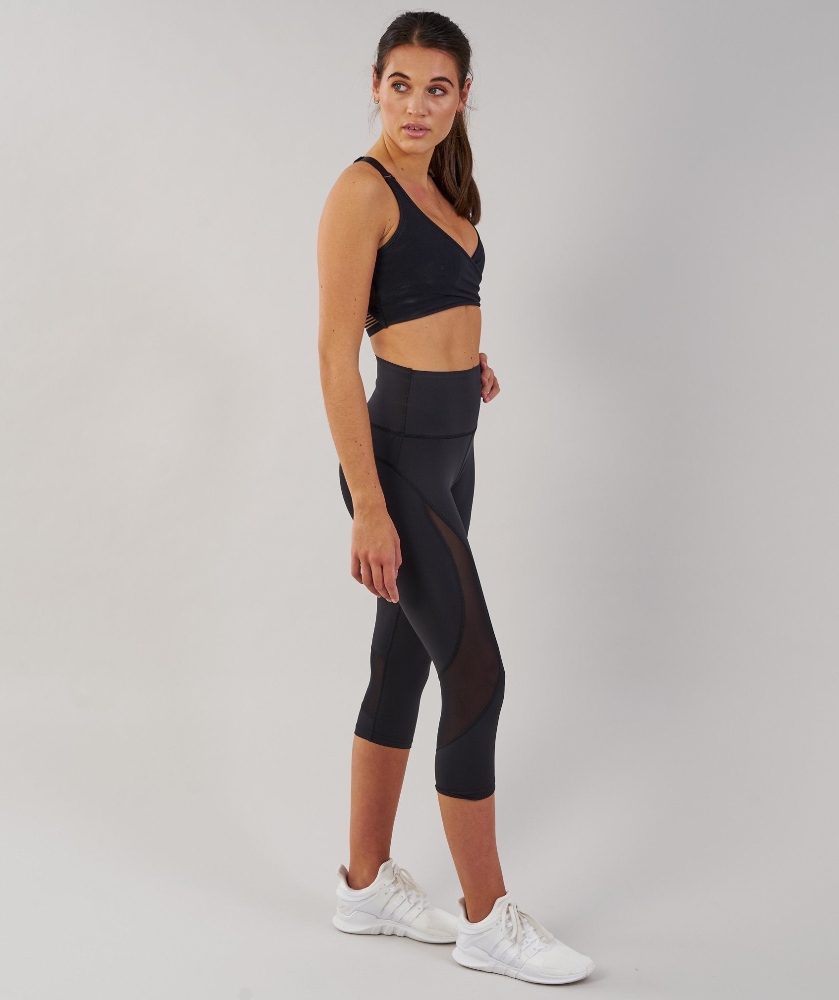 Fusion Cropped Leggings in Black - view 3