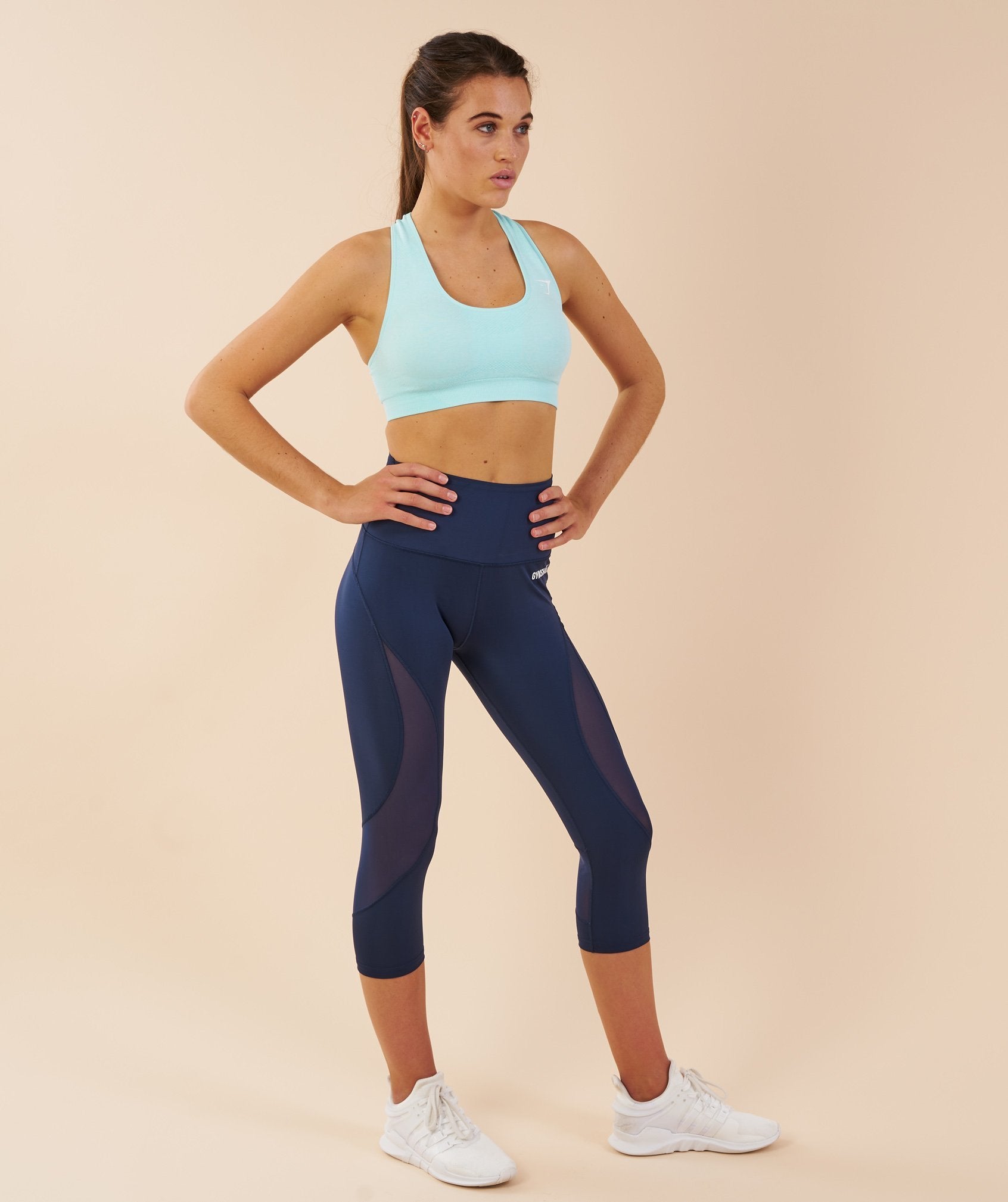 Fusion Cropped Leggings in Sapphire Blue - view 3