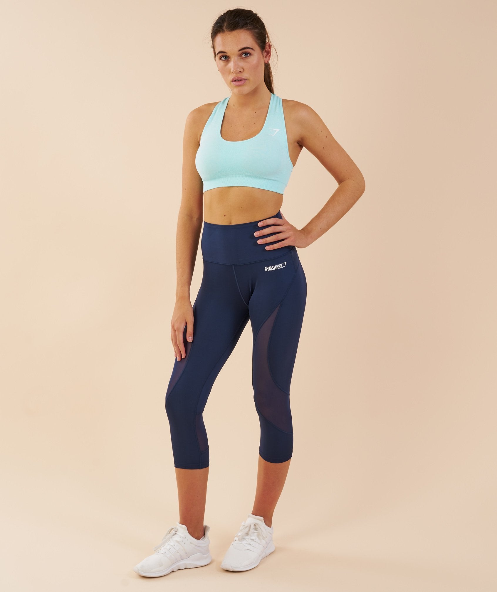 Fusion Cropped Leggings in Sapphire Blue - view 4