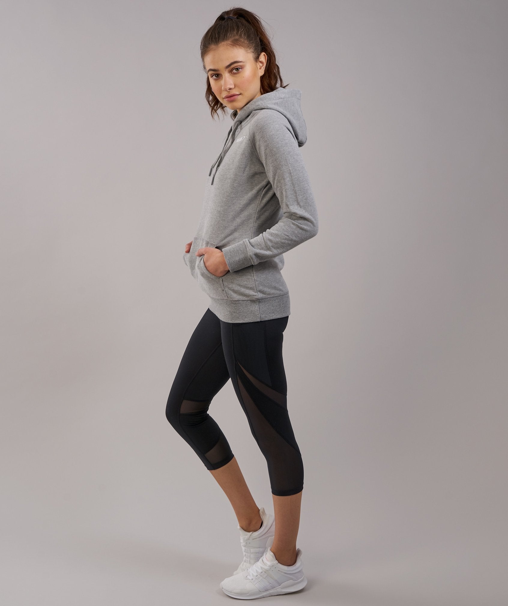 Women's Crest Hoodie in Light Grey Marl - view 3