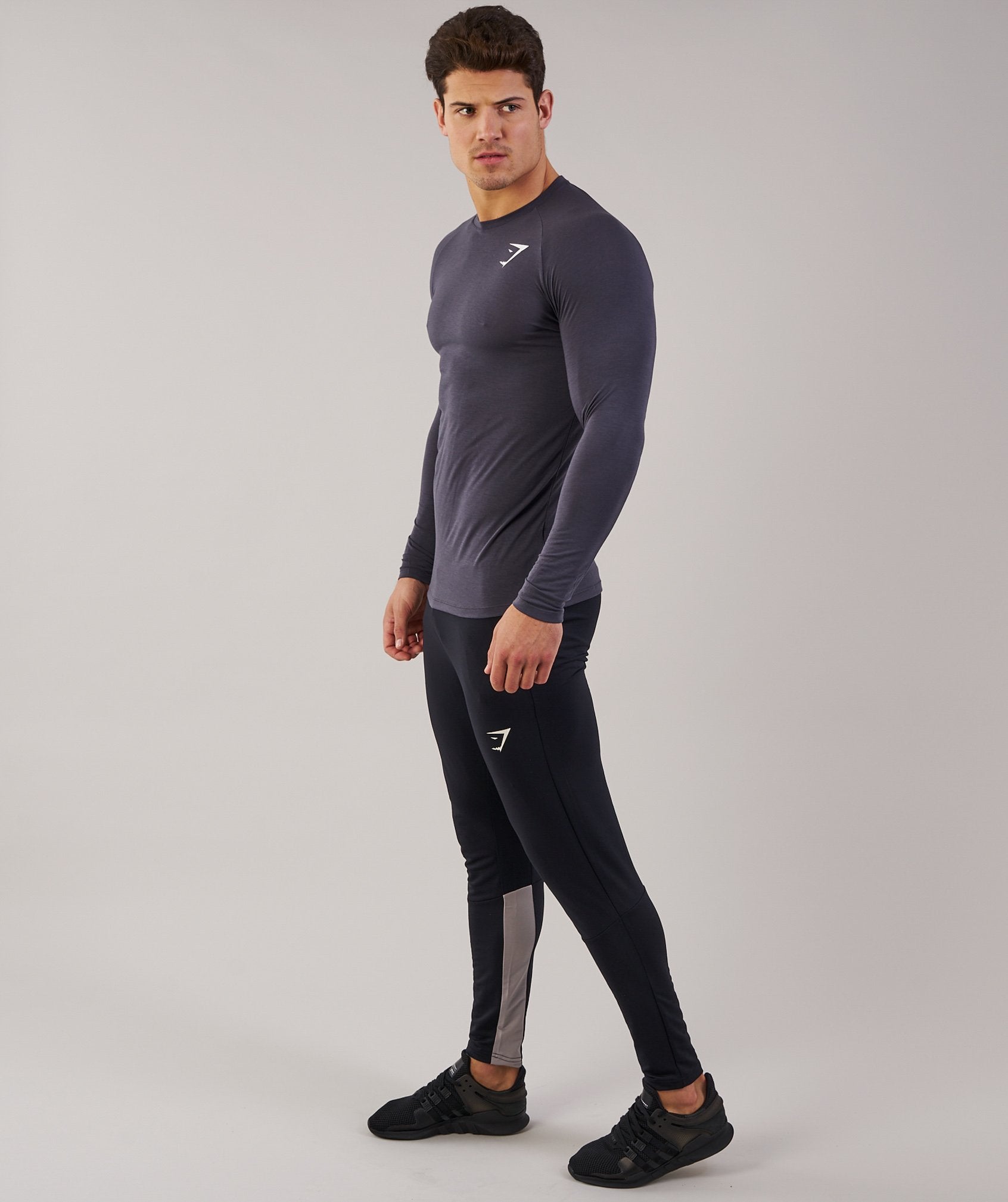 Lightweight Long Sleeve T-Shirt in Charcoal - view 3