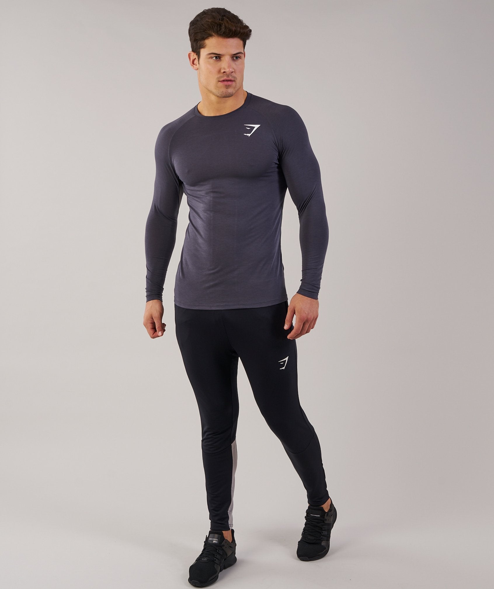 Lightweight Long Sleeve T-Shirt in Charcoal - view 4