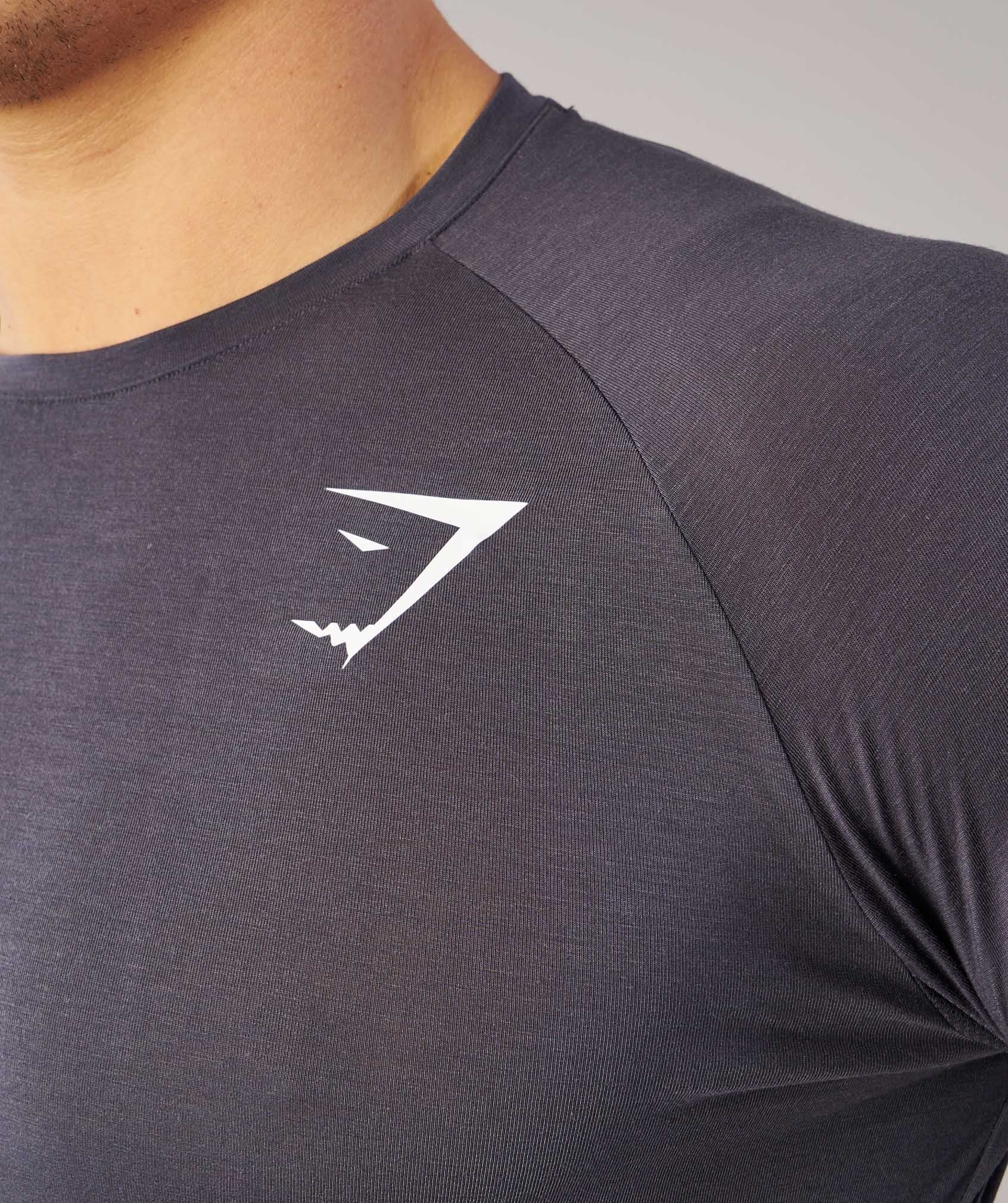 Lightweight Long Sleeve T-Shirt in Charcoal - view 5