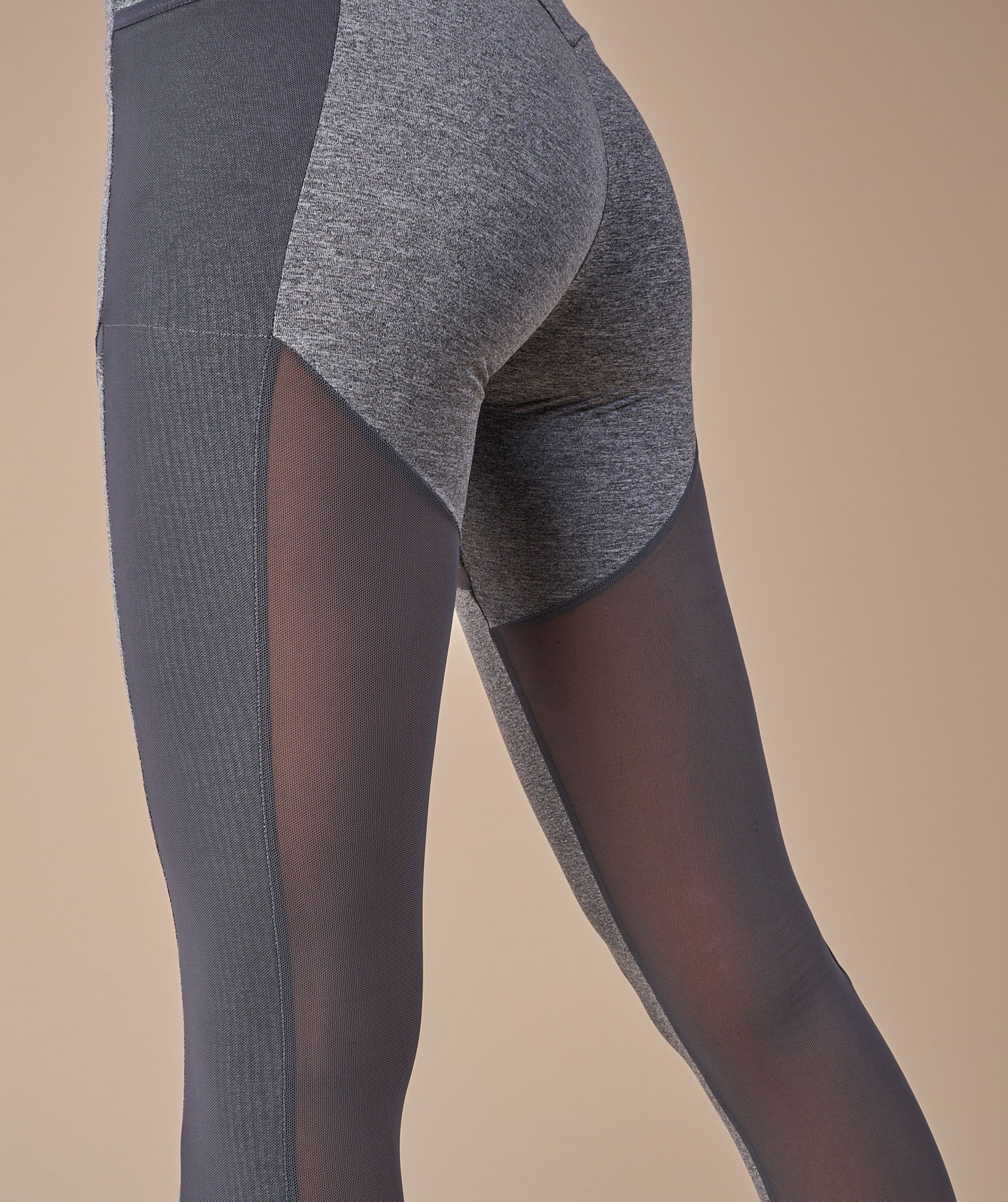 Simply Mesh Leggings in Charcoal Marl - view 6