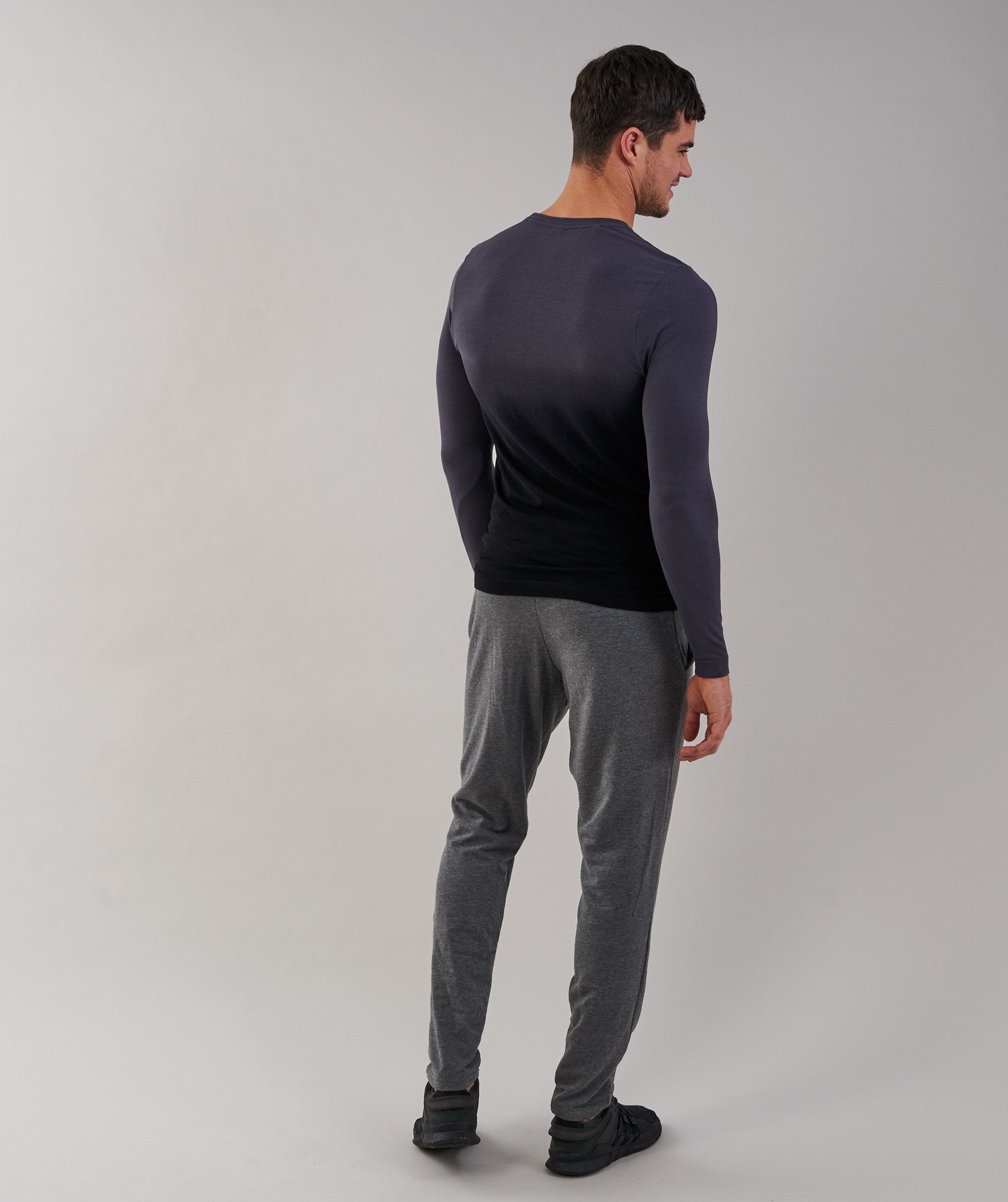 Ombre Long Sleeve T-Shirt in Charcoal/Black - view 3