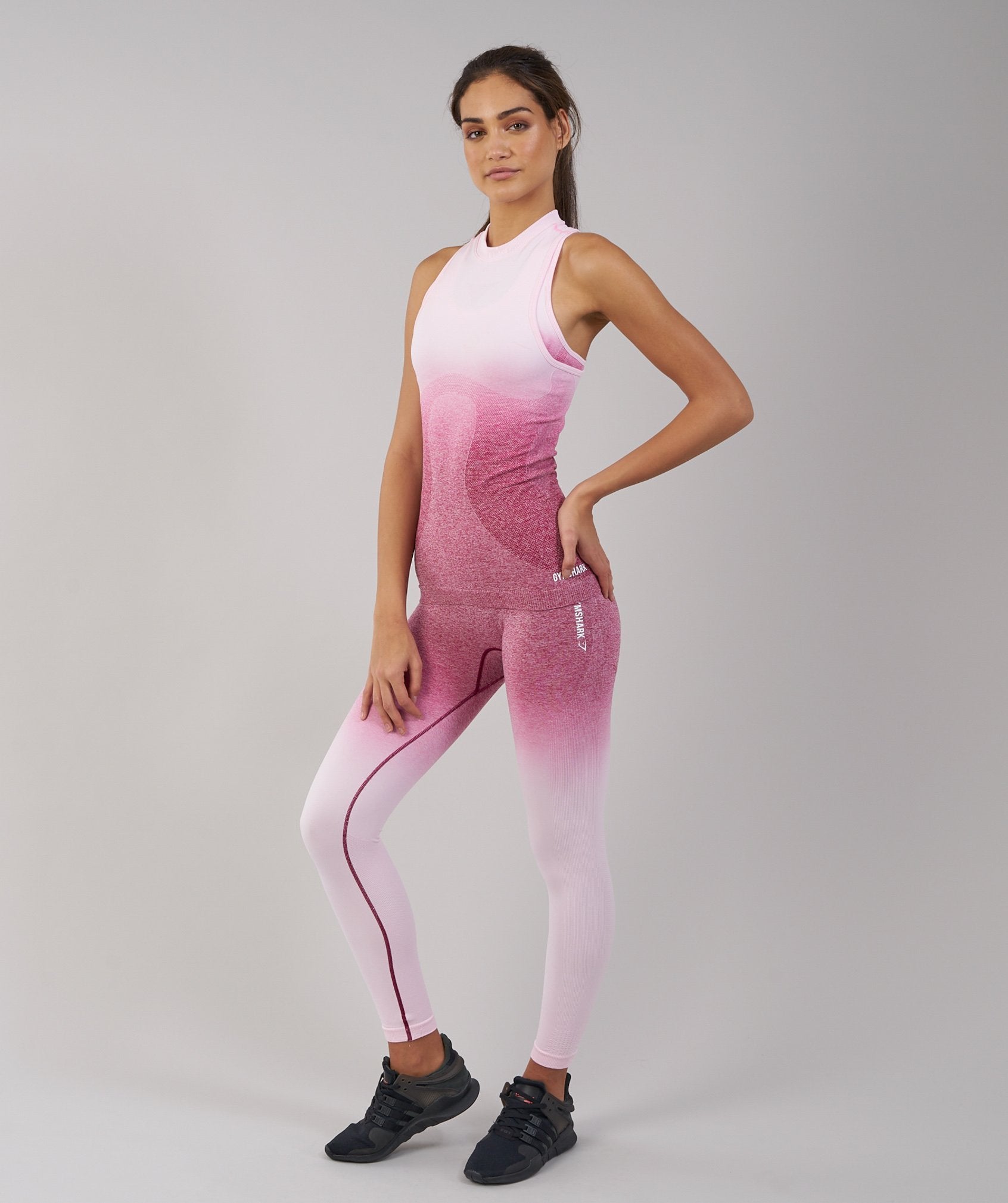 Ombre Seamless Vest in Chalk Pink/Beet - view 3