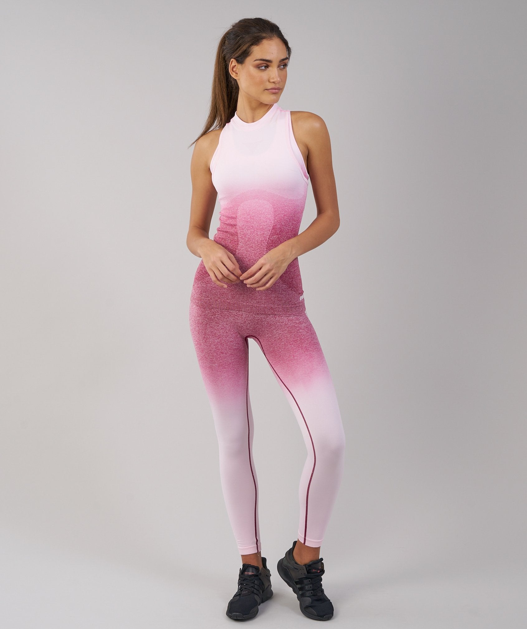 Ombre Seamless Vest in Chalk Pink/Beet - view 4