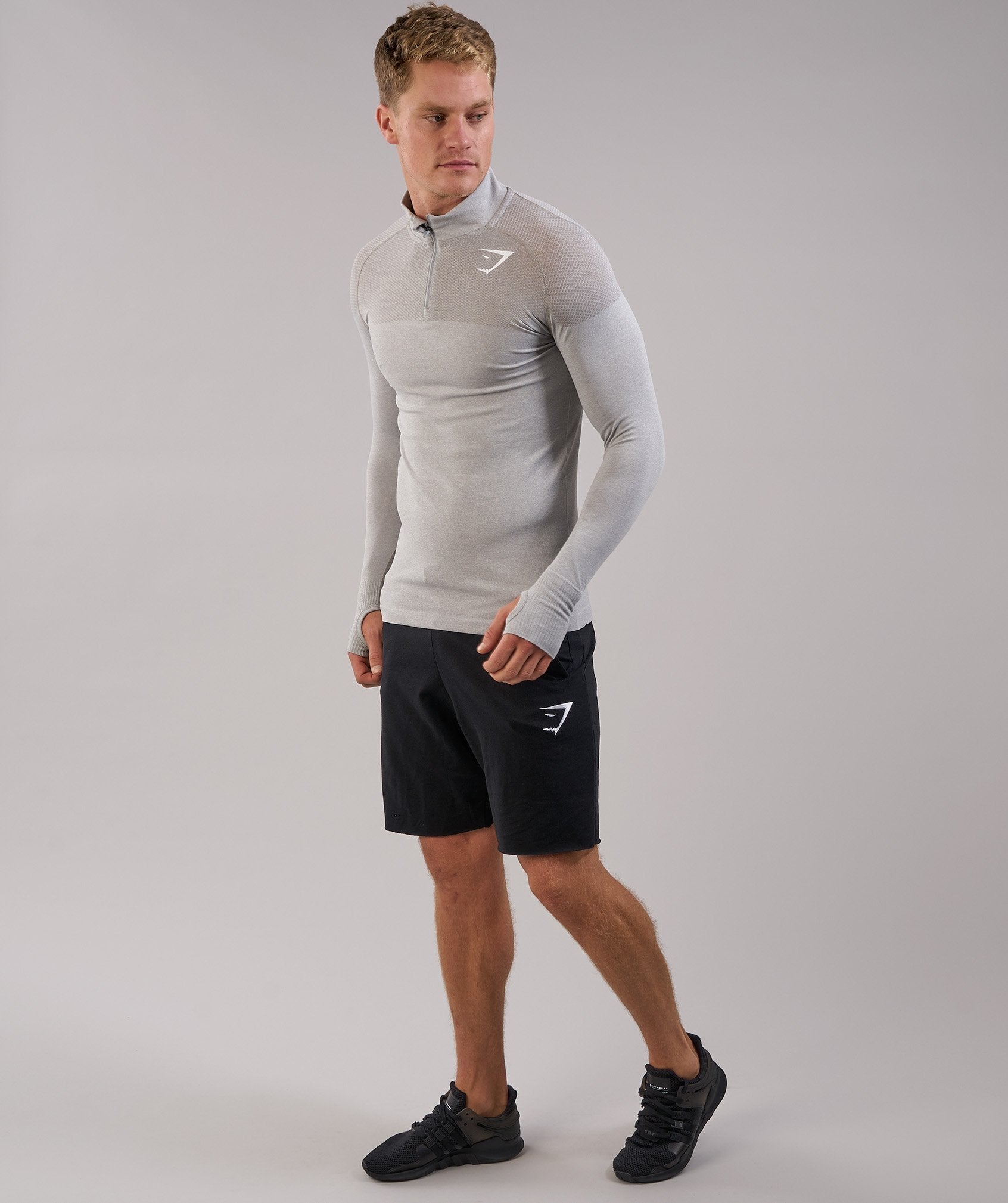 Phantom Seamless 1/4 Zip Pullover in Grey - view 3