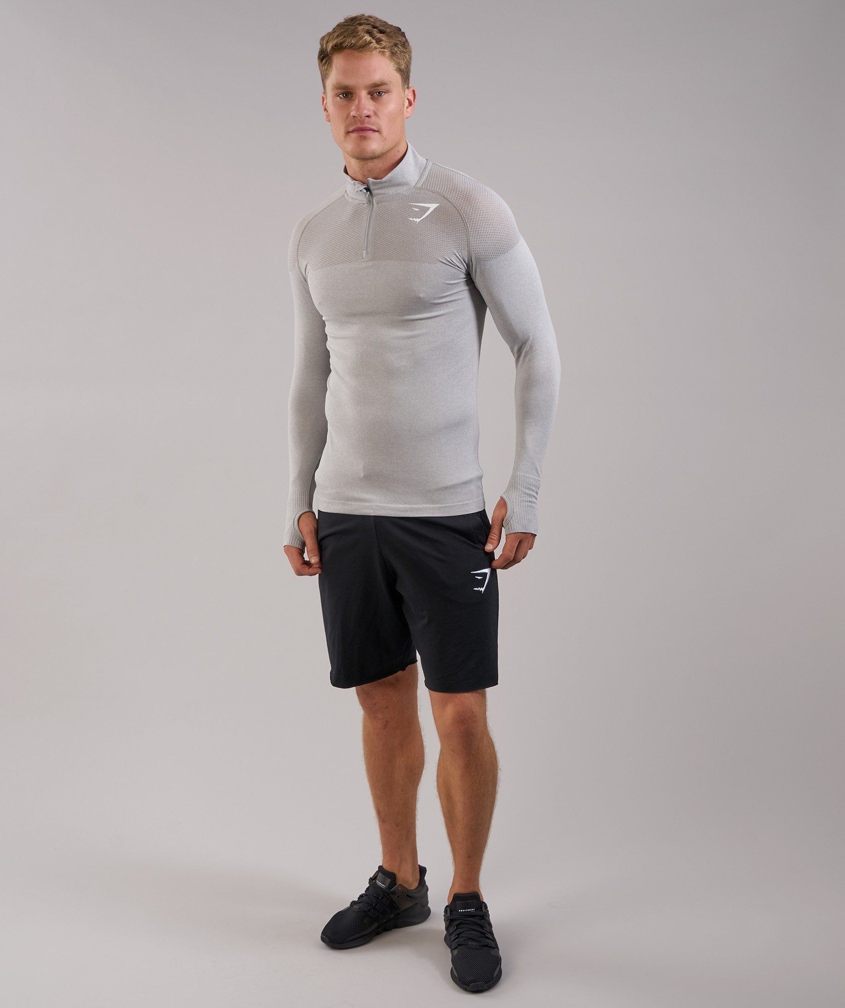 Phantom Seamless 1/4 Zip Pullover in Grey - view 1