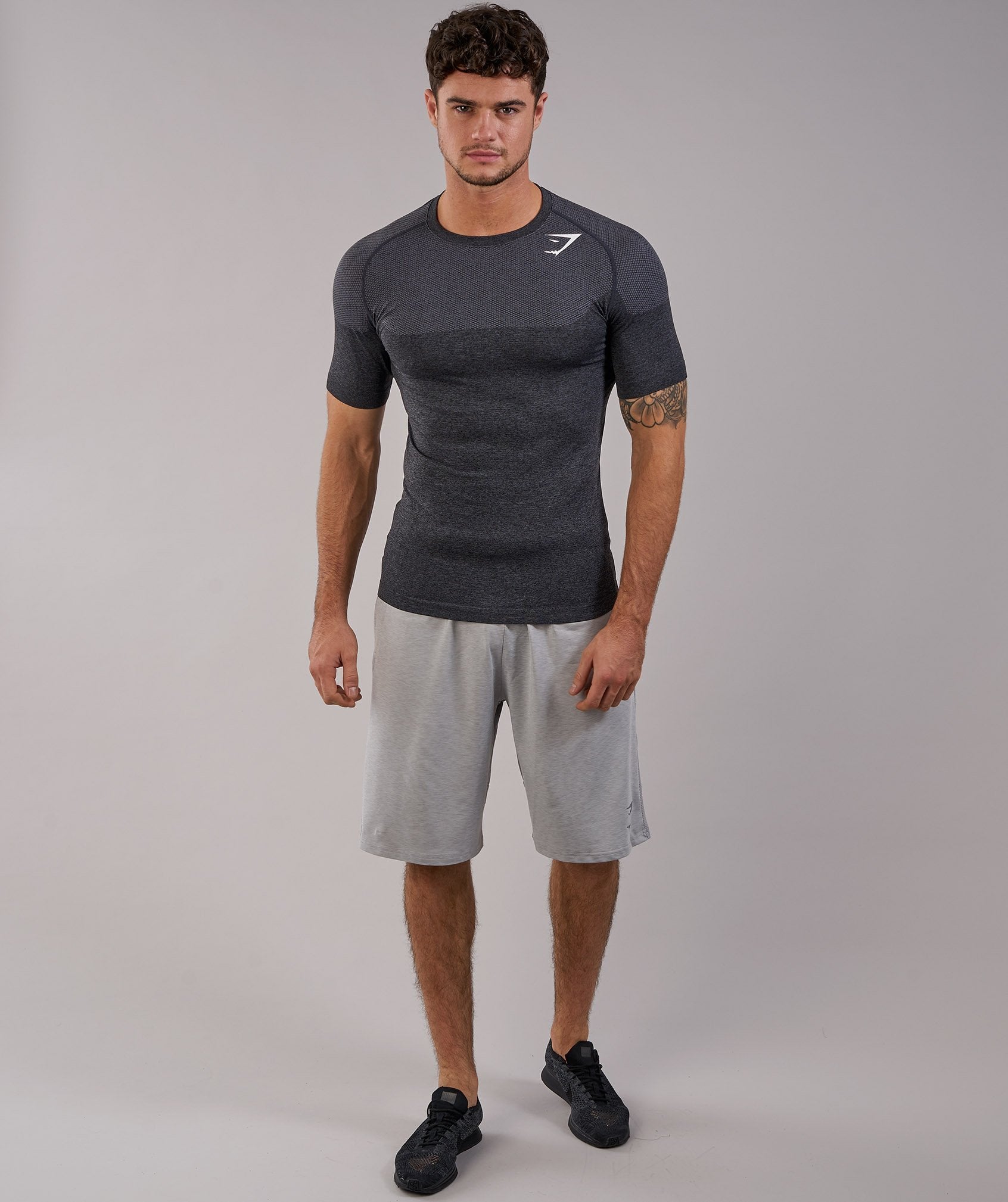 Phantom Seamless T-Shirt in Black Marl - view 1