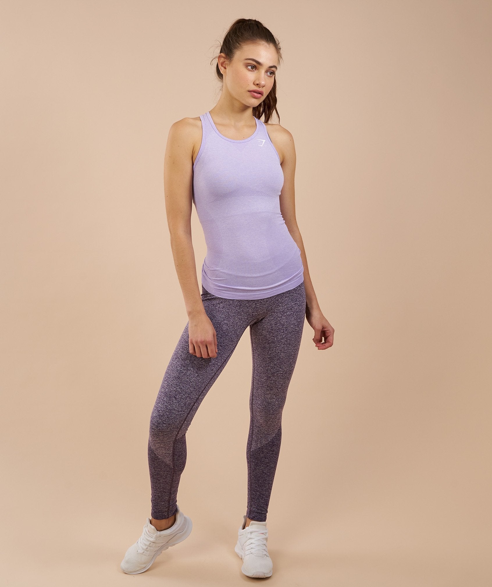 Seamless Vest in Soft Lilac Marl - view 5