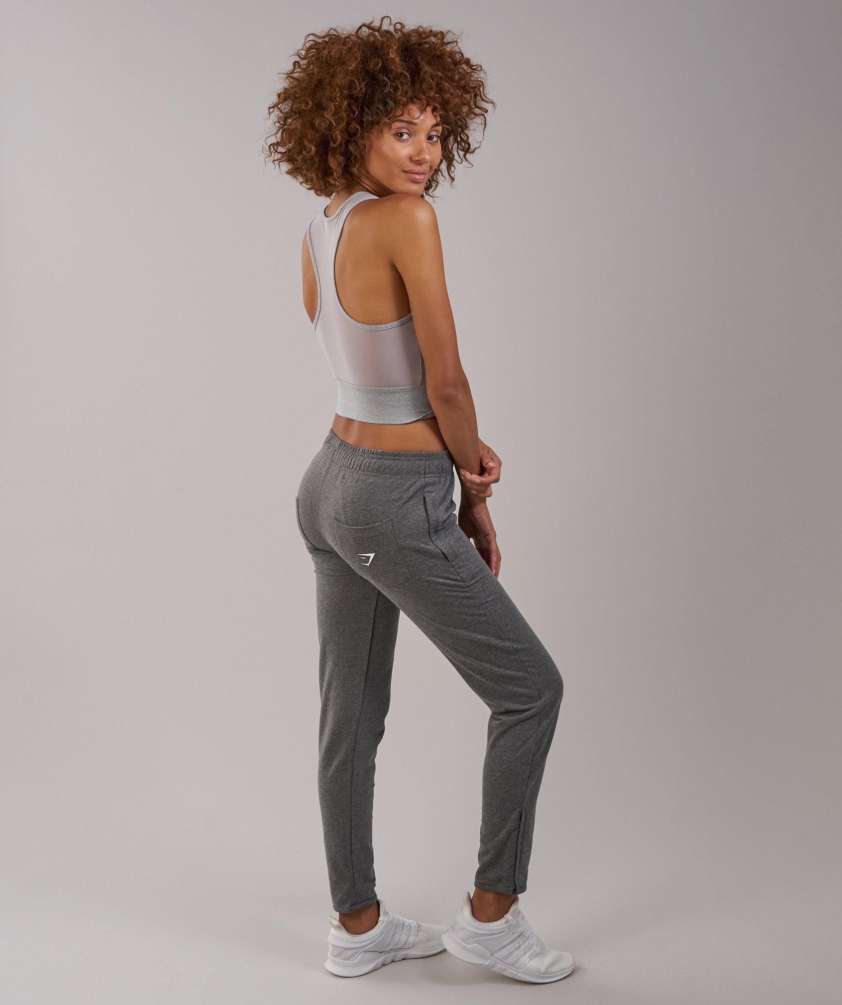 Serene Sports Crop Top in Light Grey Marl - view 2