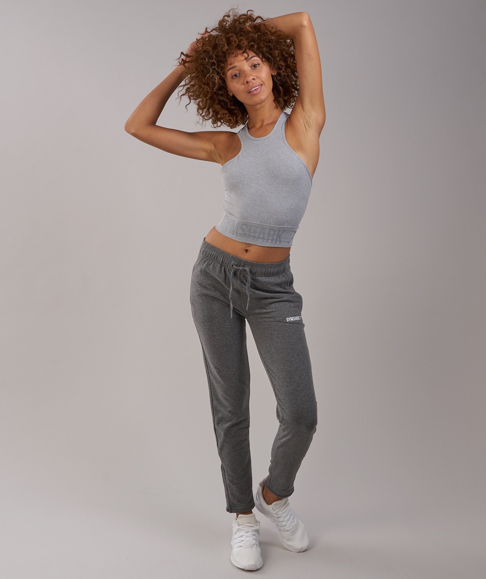 Serene Sports Crop Top in Light Grey Marl - view 3