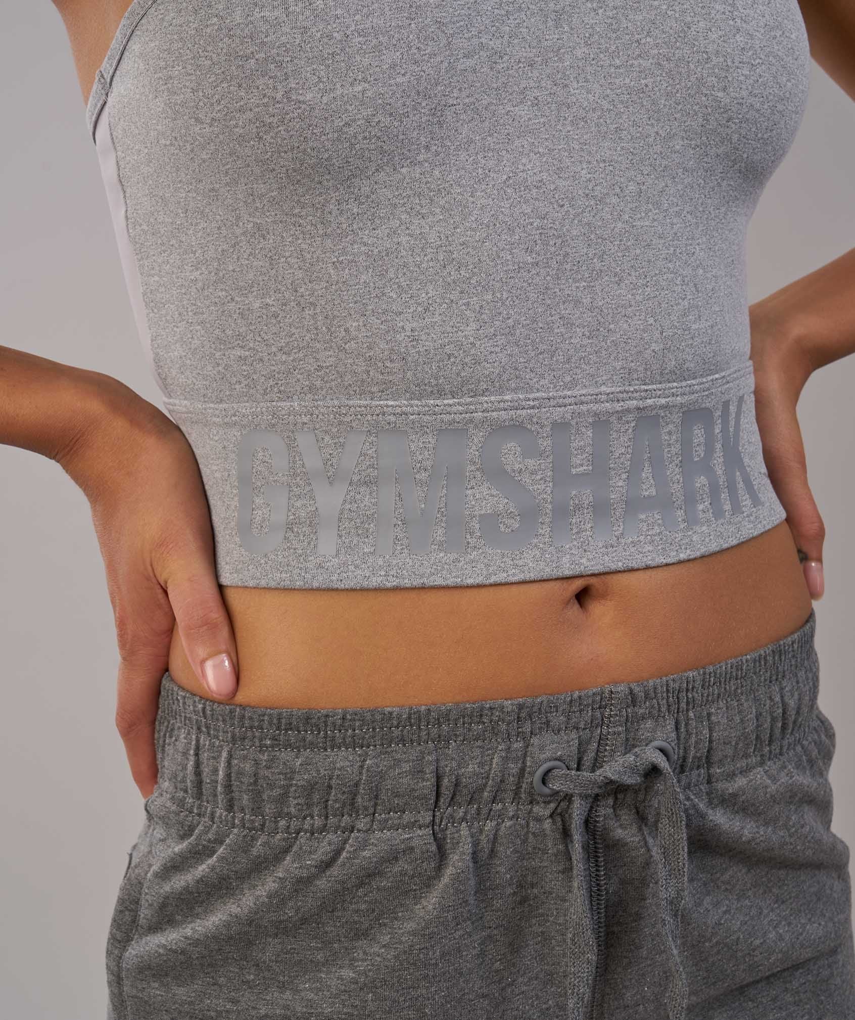 Serene Sports Crop Top in Light Grey Marl - view 6