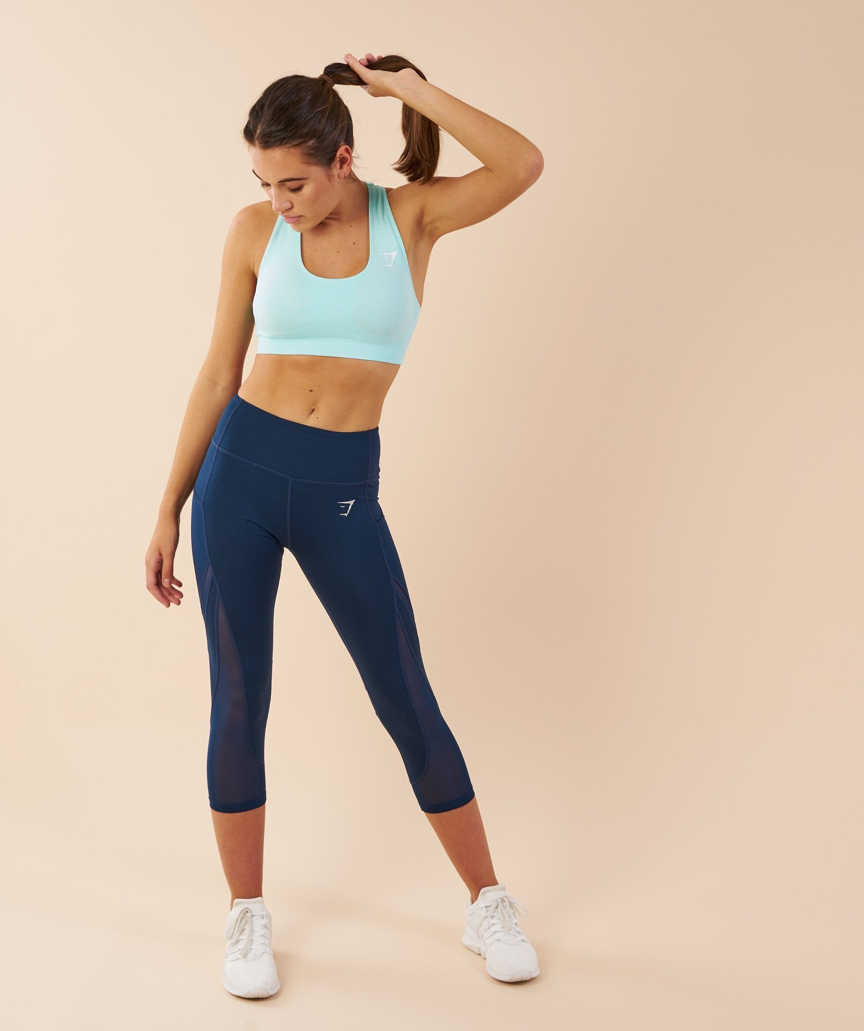 Sleek Sculpture Cropped Leggings in Sapphire Blue - view 4