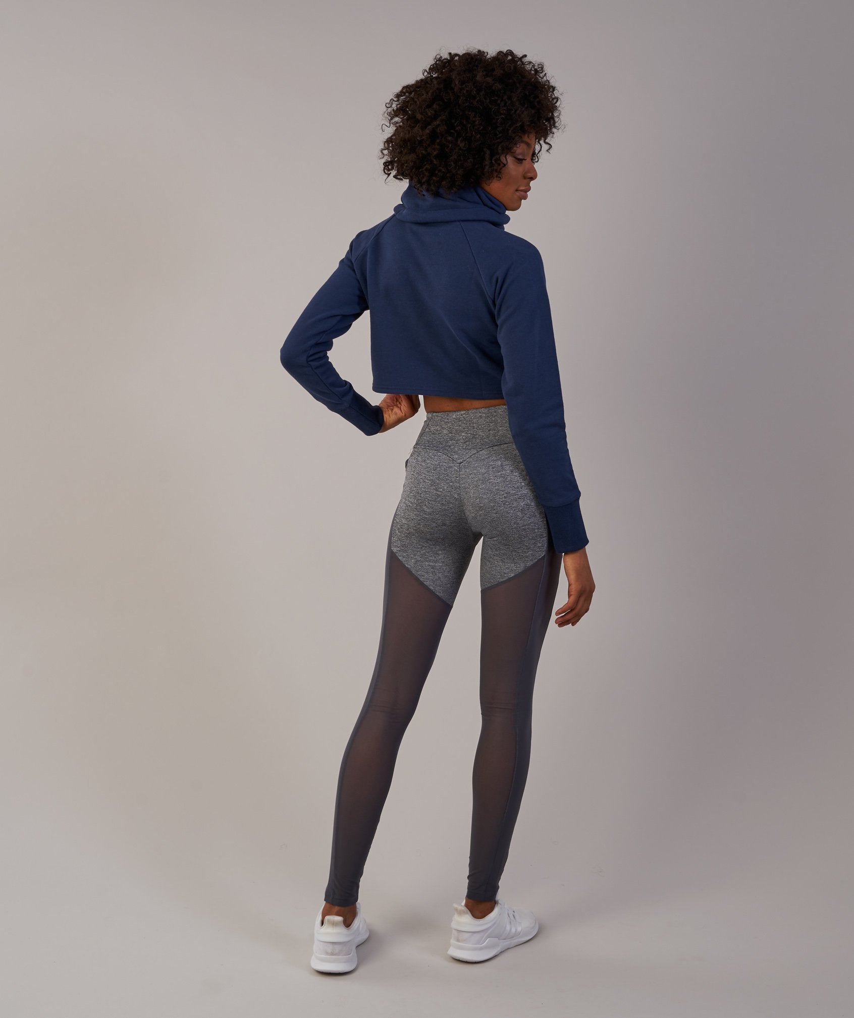 Slouch Cropped Hoodie in Sapphire Blue - view 2