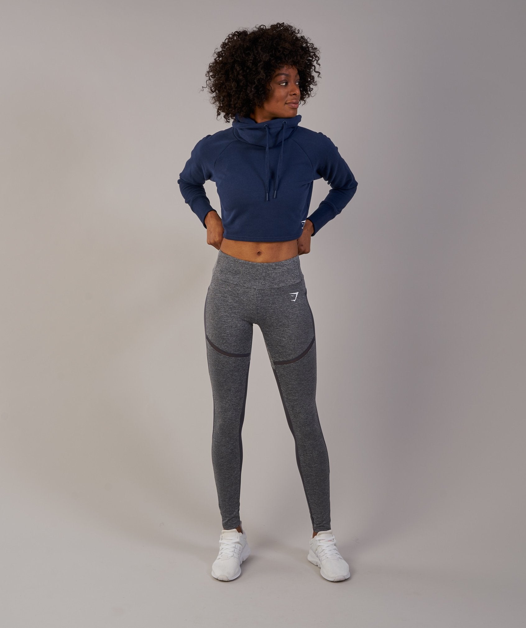 Slouch Cropped Hoodie in Sapphire Blue - view 4