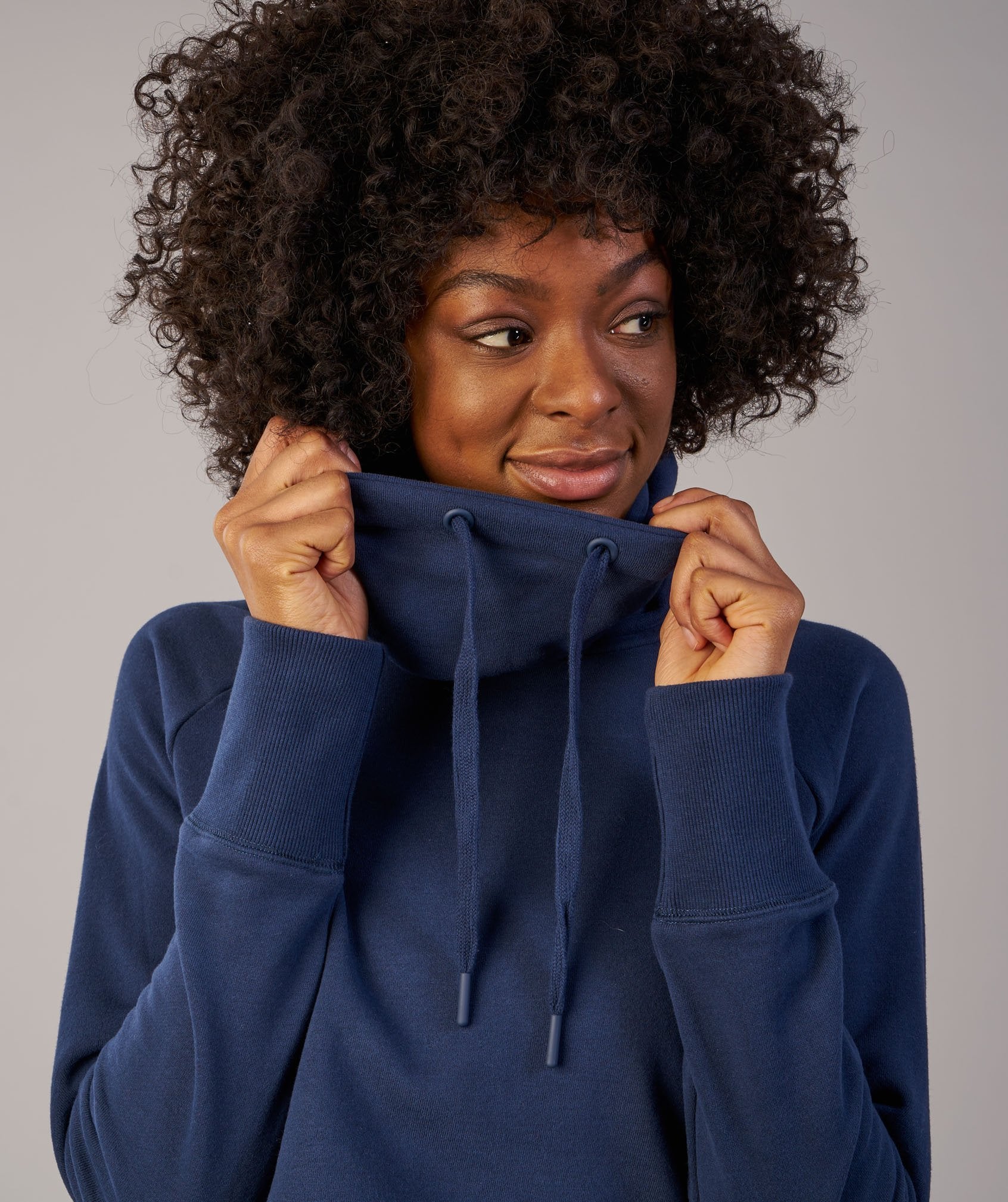 Slouch Cropped Hoodie in Sapphire Blue - view 5