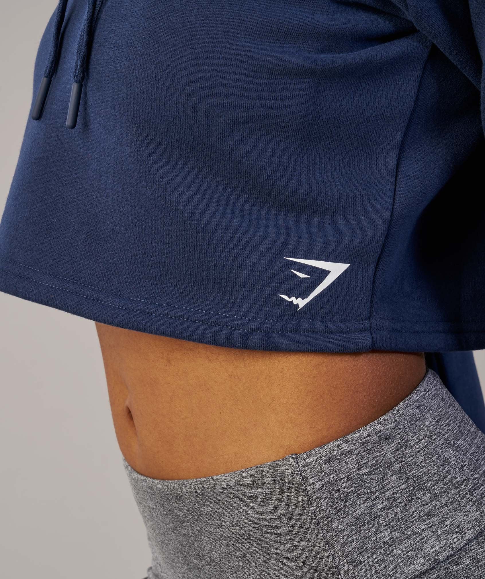 Slouch Cropped Hoodie in Sapphire Blue - view 6
