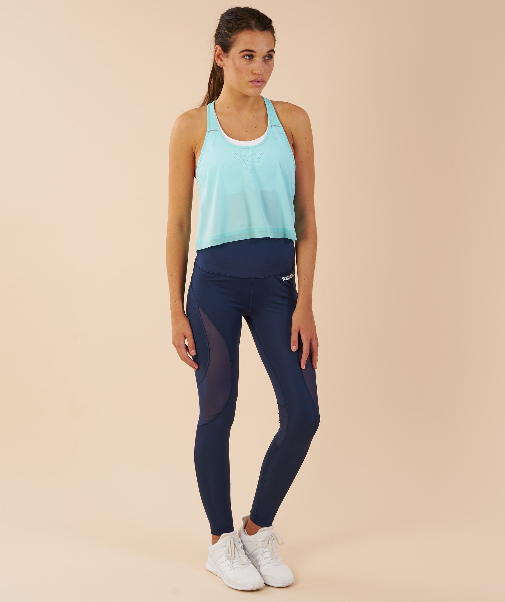 T-Bar Cropped Vest in Pale Turquoise - view 2