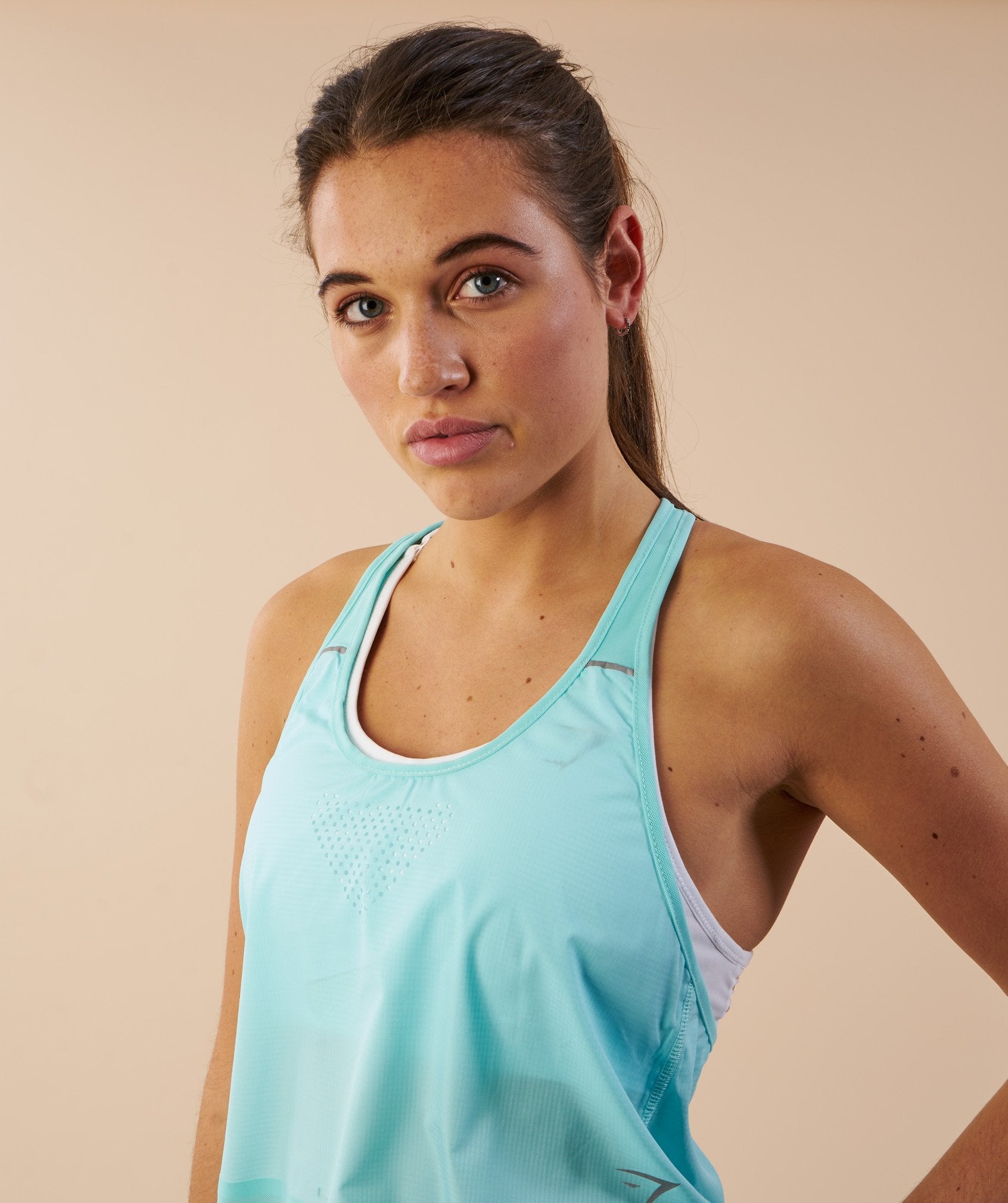 T-Bar Cropped Vest in Pale Turquoise - view 5