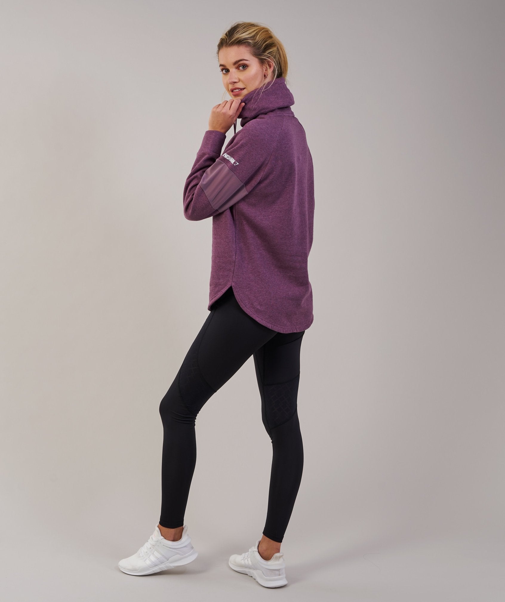 Slouch Hoodie in Purple Wash Marl - view 4