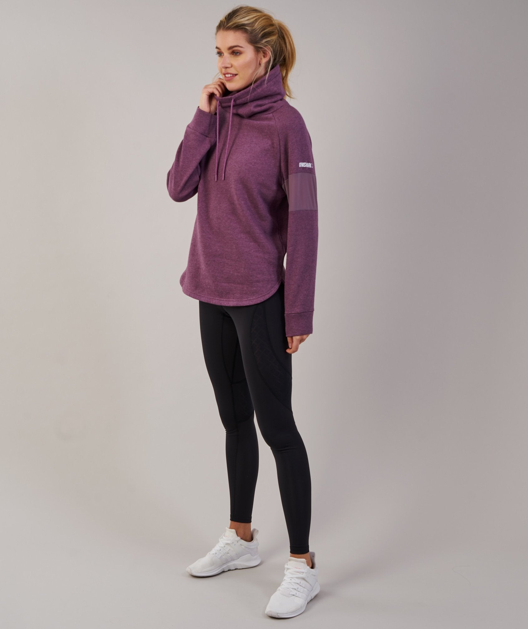 Slouch Hoodie in Purple Wash Marl - view 3