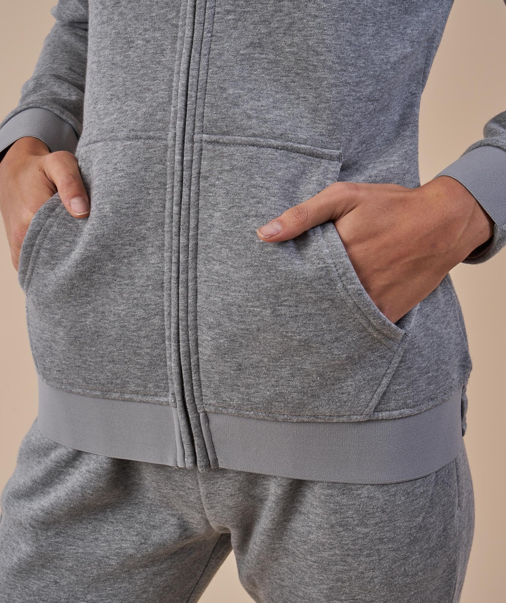 Winter Tracksuit Zip Hoodie in Slate Grey Marl - view 5