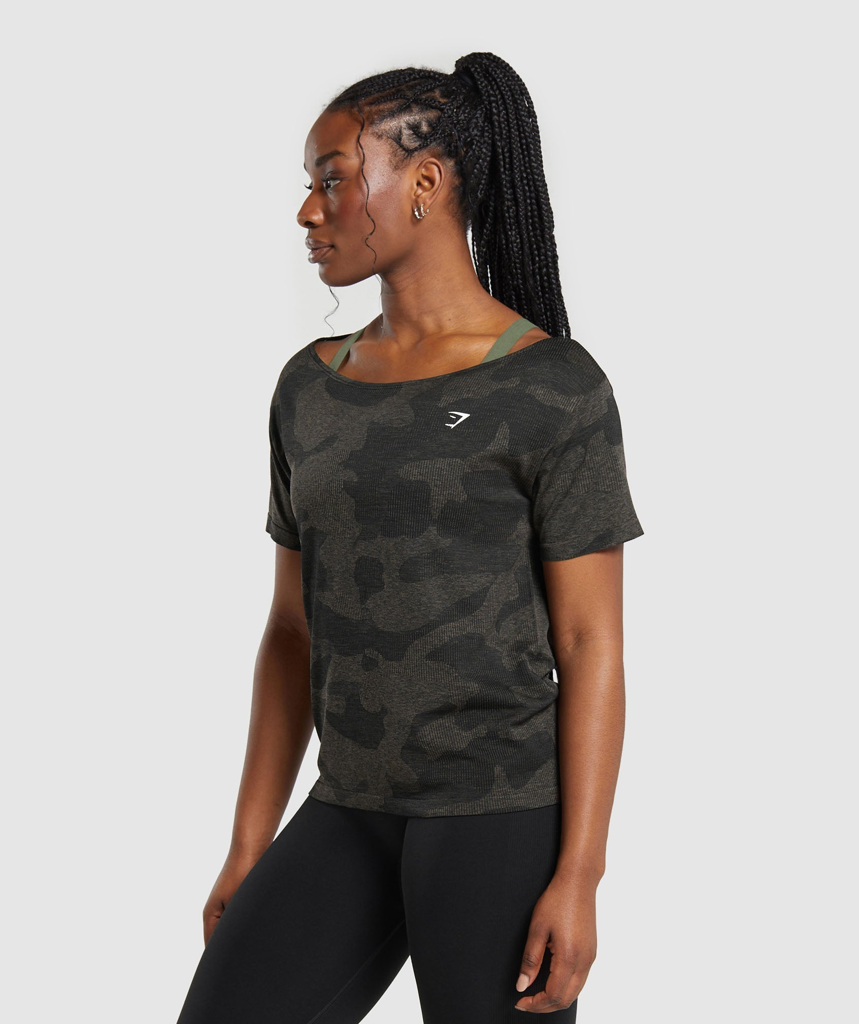 Adapt Camo Seamless T-Shirt in Black/Camo Brown - view 3