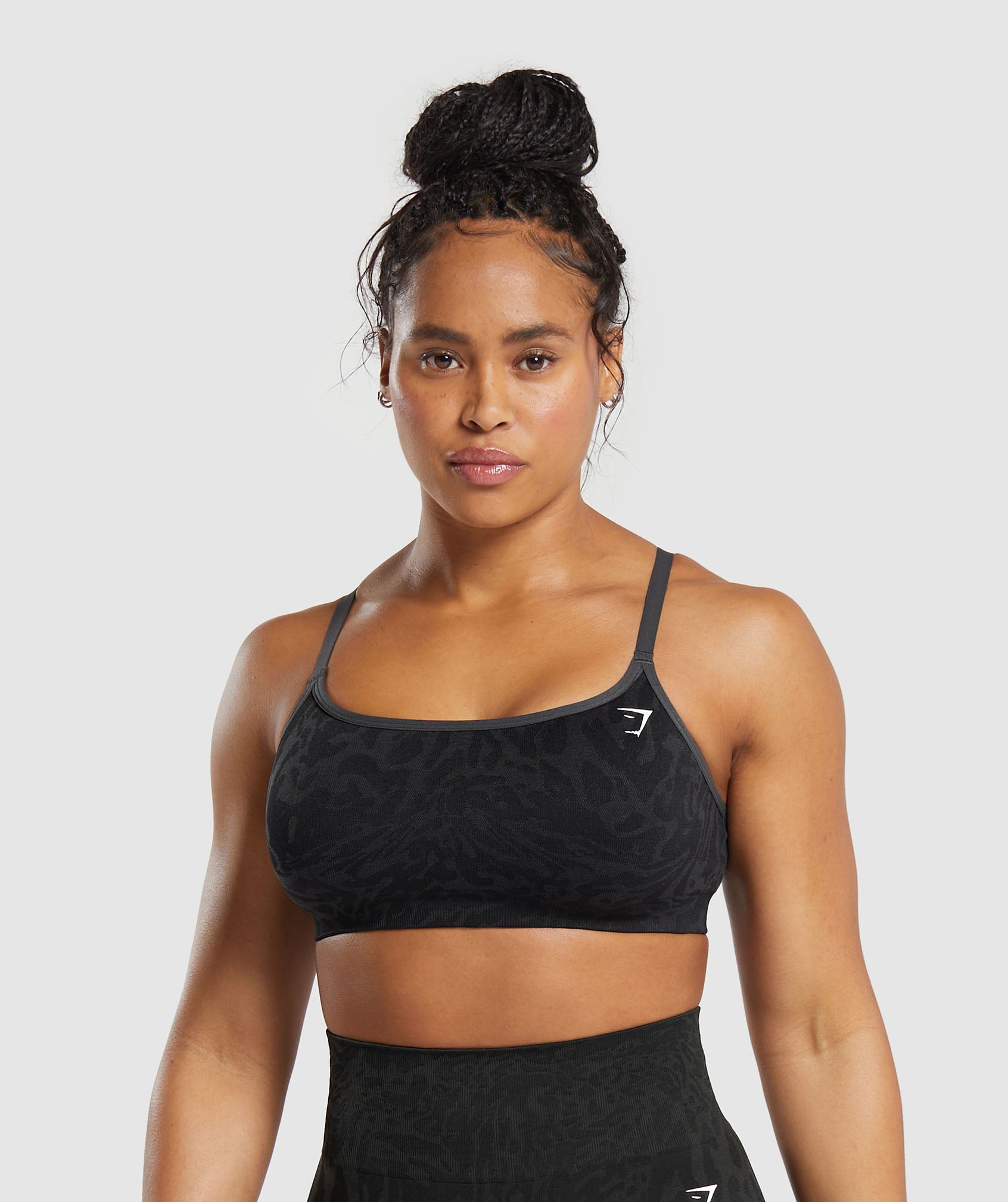 Adapt Safari Seamless Sports Bra in Black/Asphalt Grey - view 1