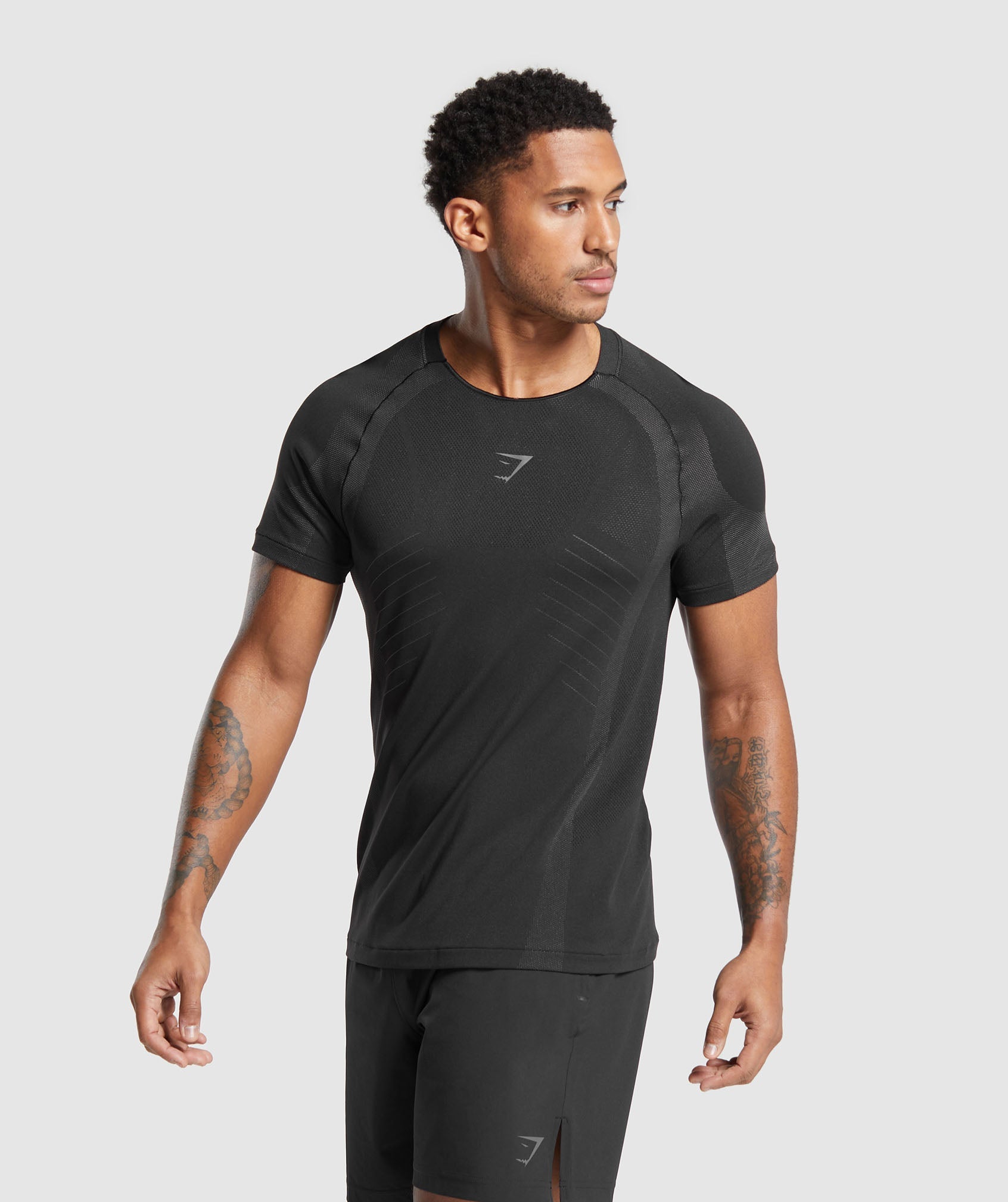 Apex Seamless T-Shirt in Black/Dark Grey - view 3